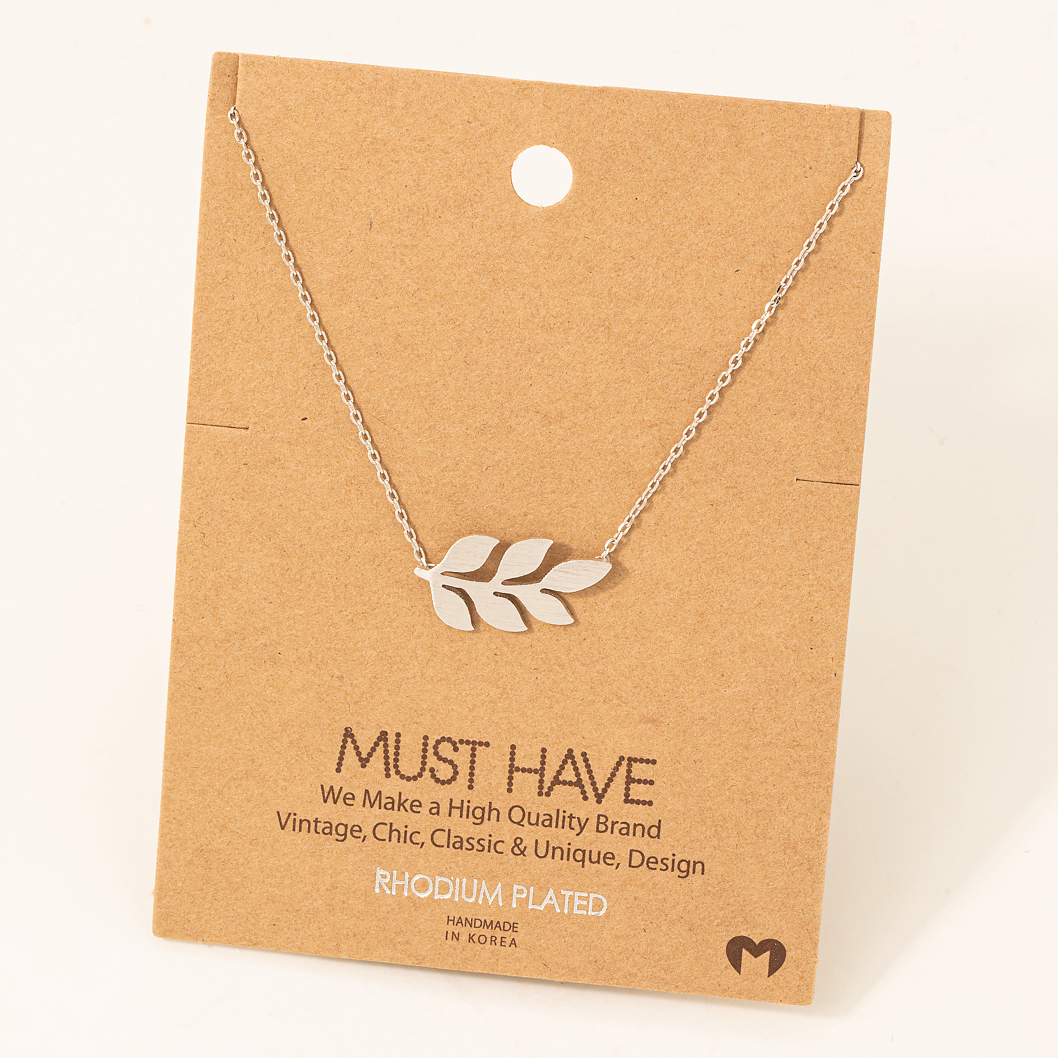 Dainty Leaf Pendant Necklace: R