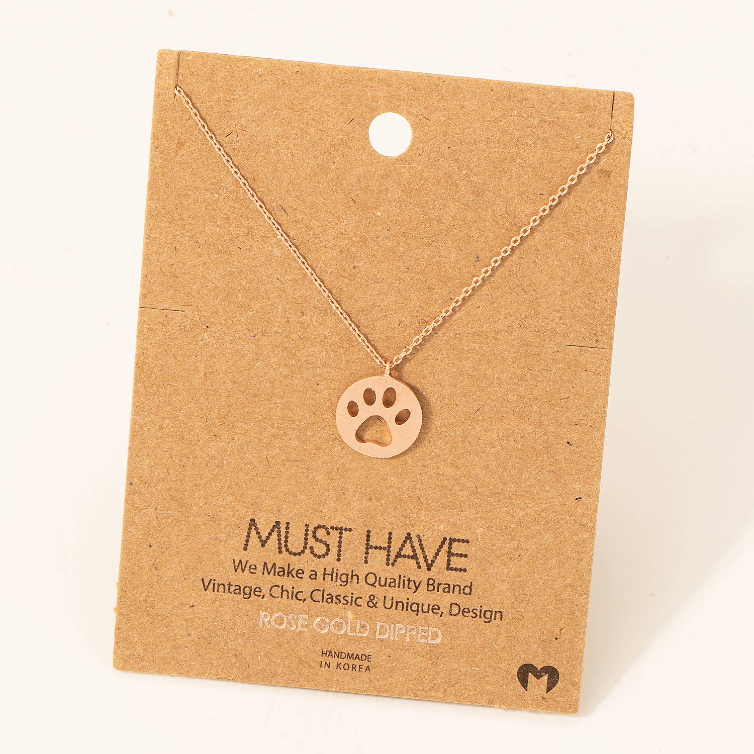 Paw Print Pendant Necklace: S