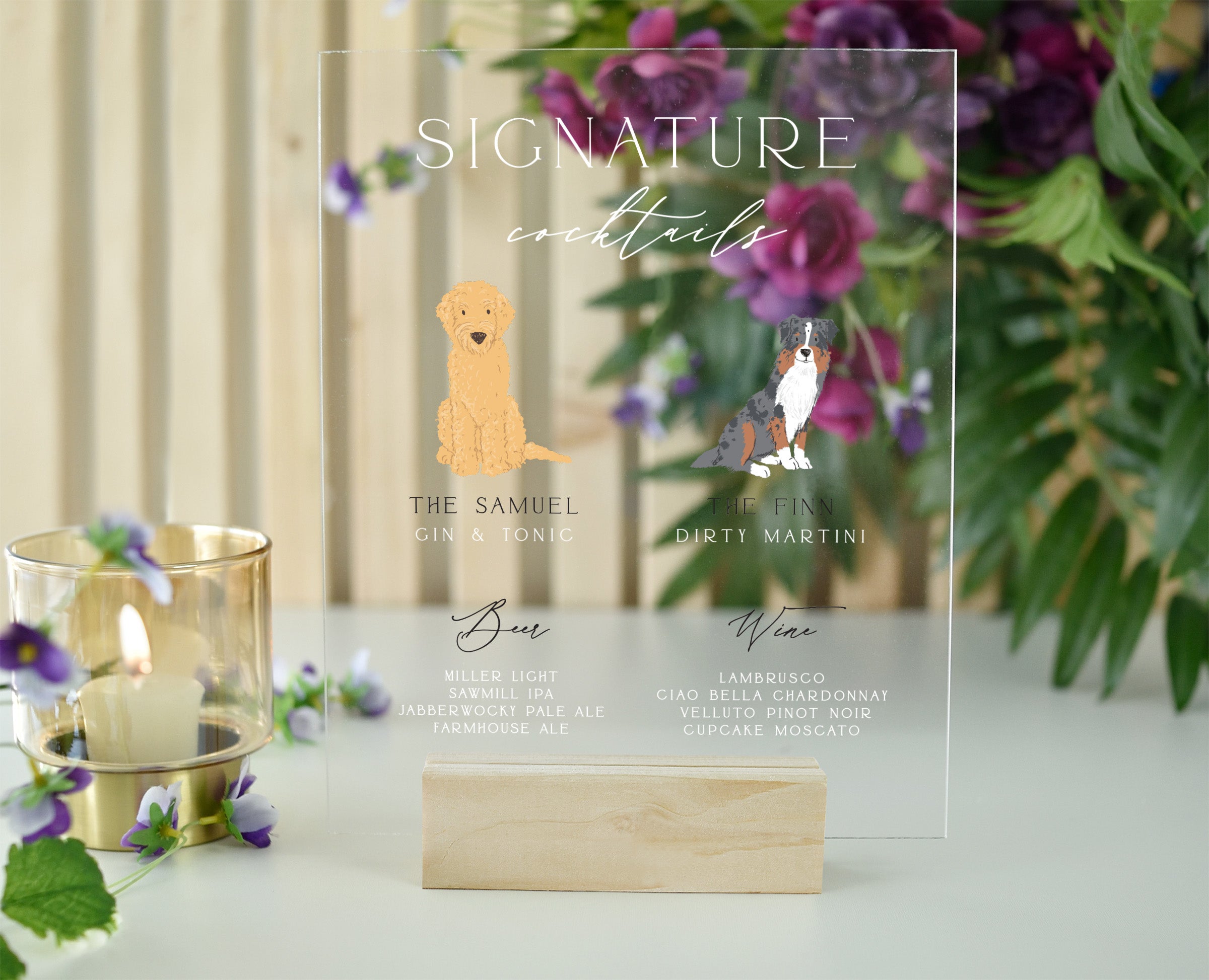 Pet Cocktails Acrylic Bar Sign