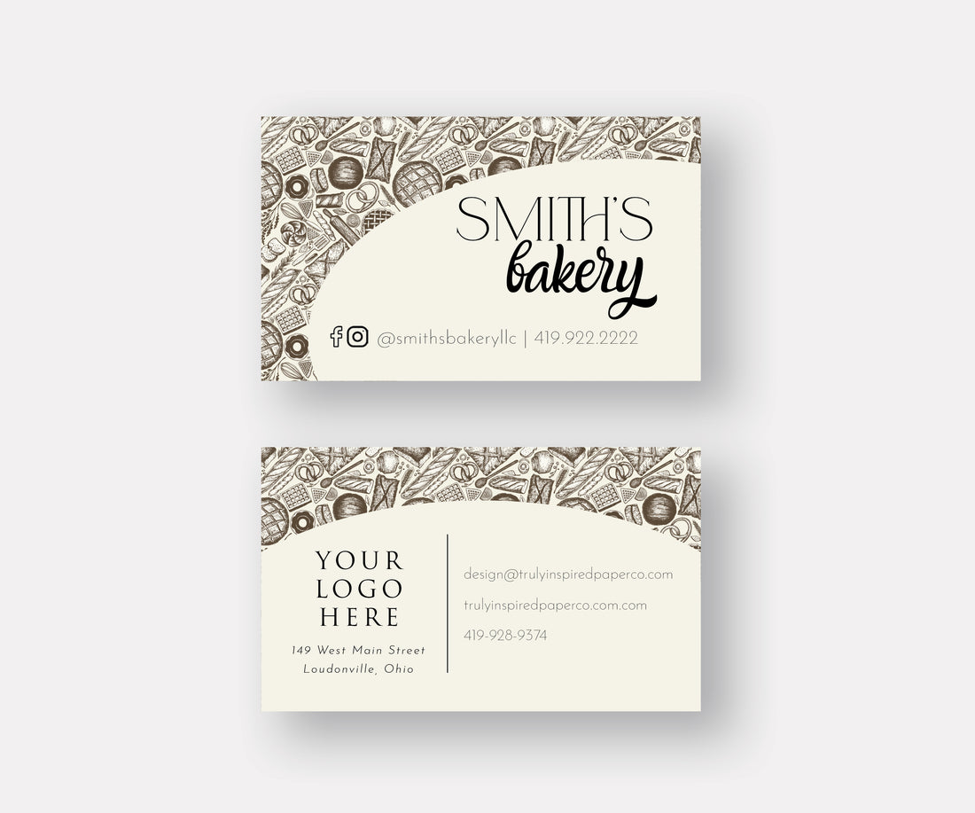 Bakery Sketch Business Cards