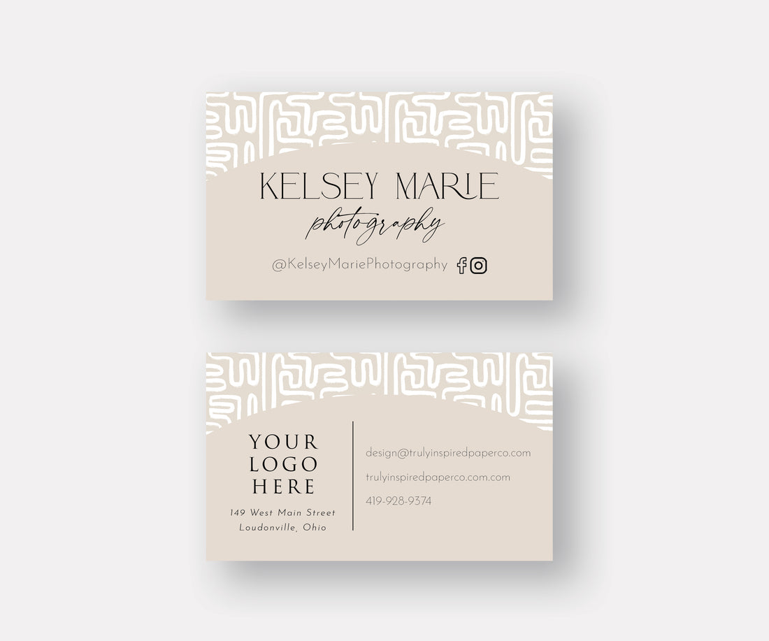 Beige Abstract Business Cards