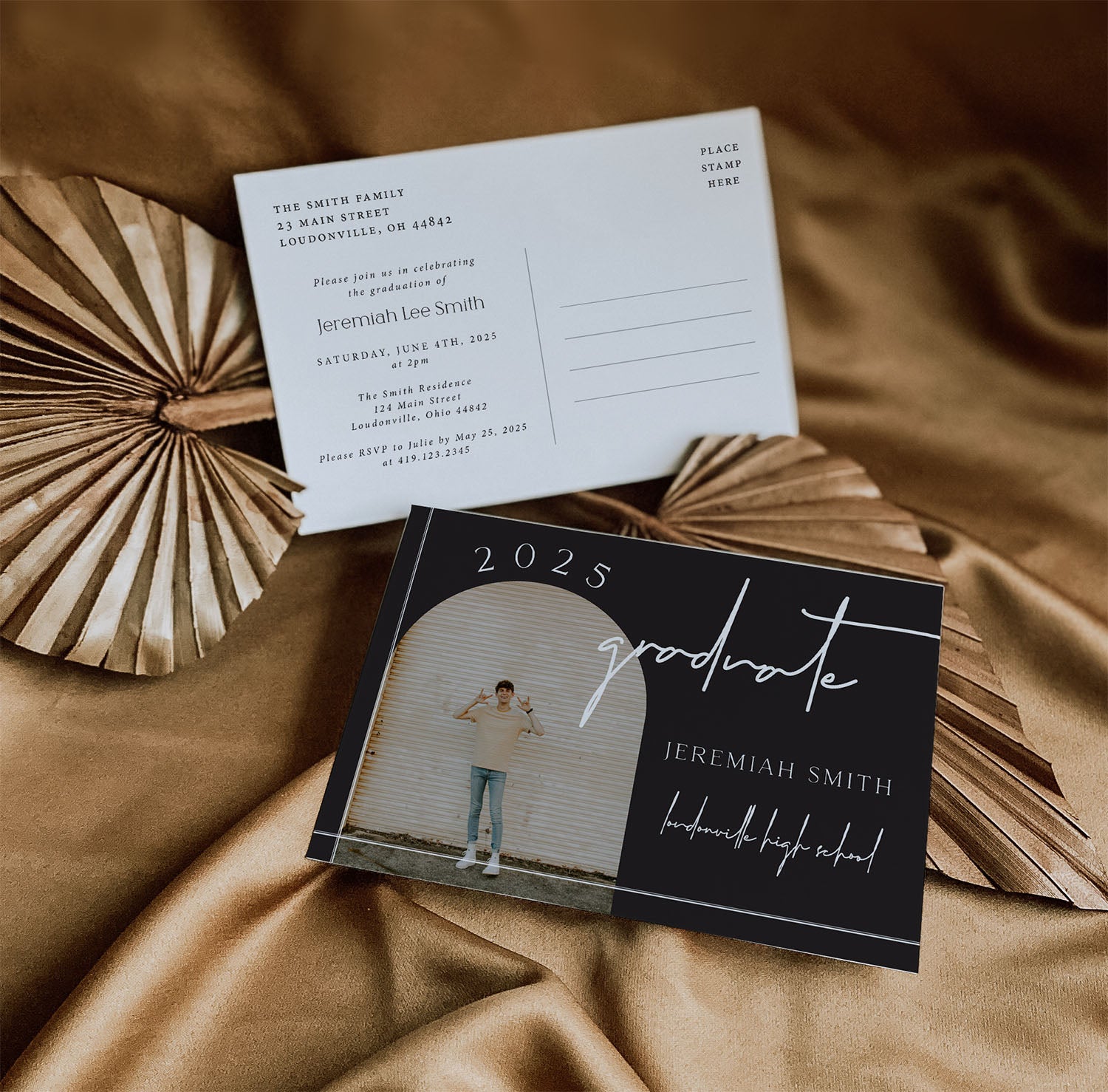 Black & White Graduation Postcard