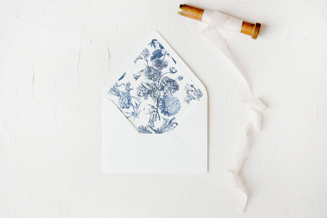Blue Toile Envelope Liners