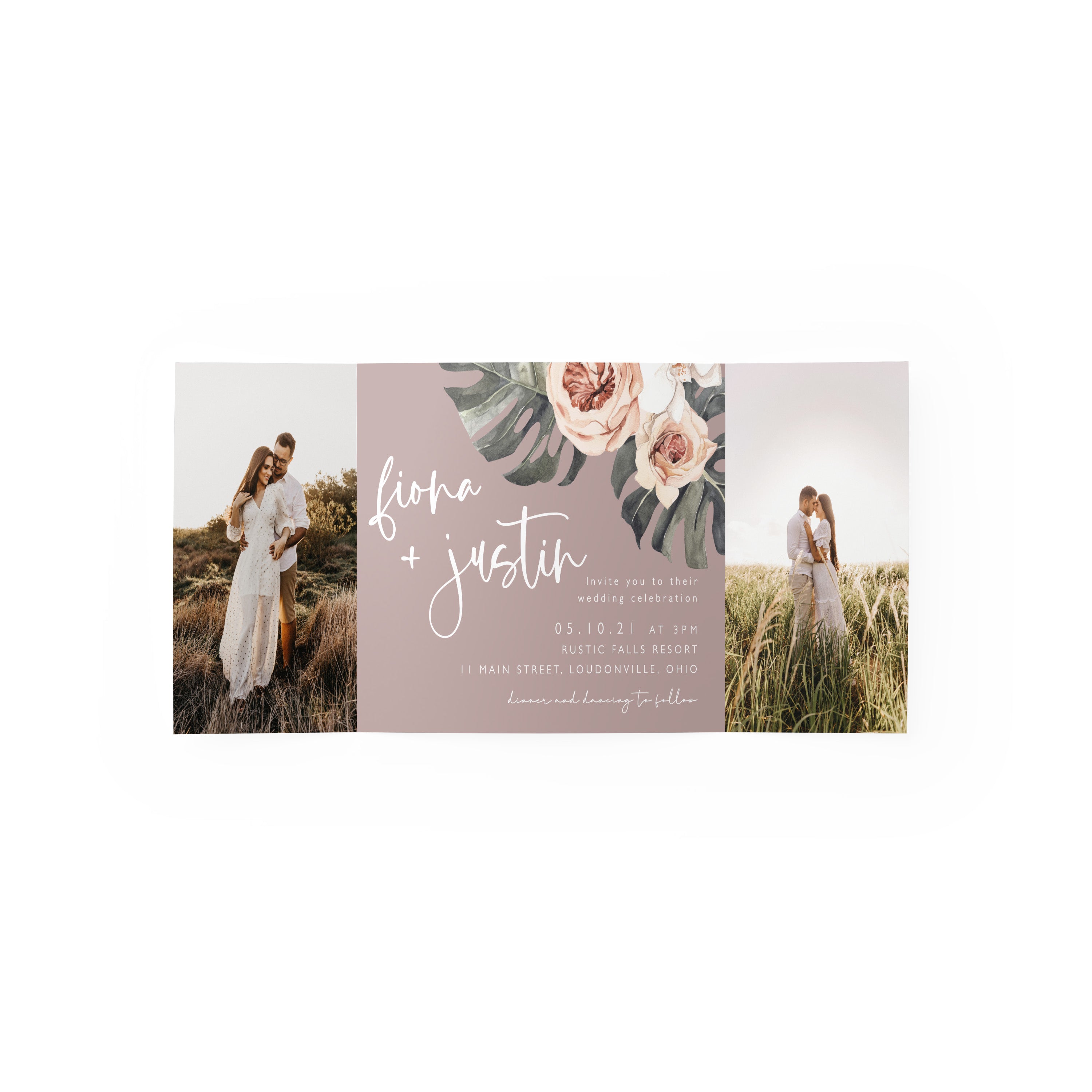 Boho Blush Gate Fold Invitation
