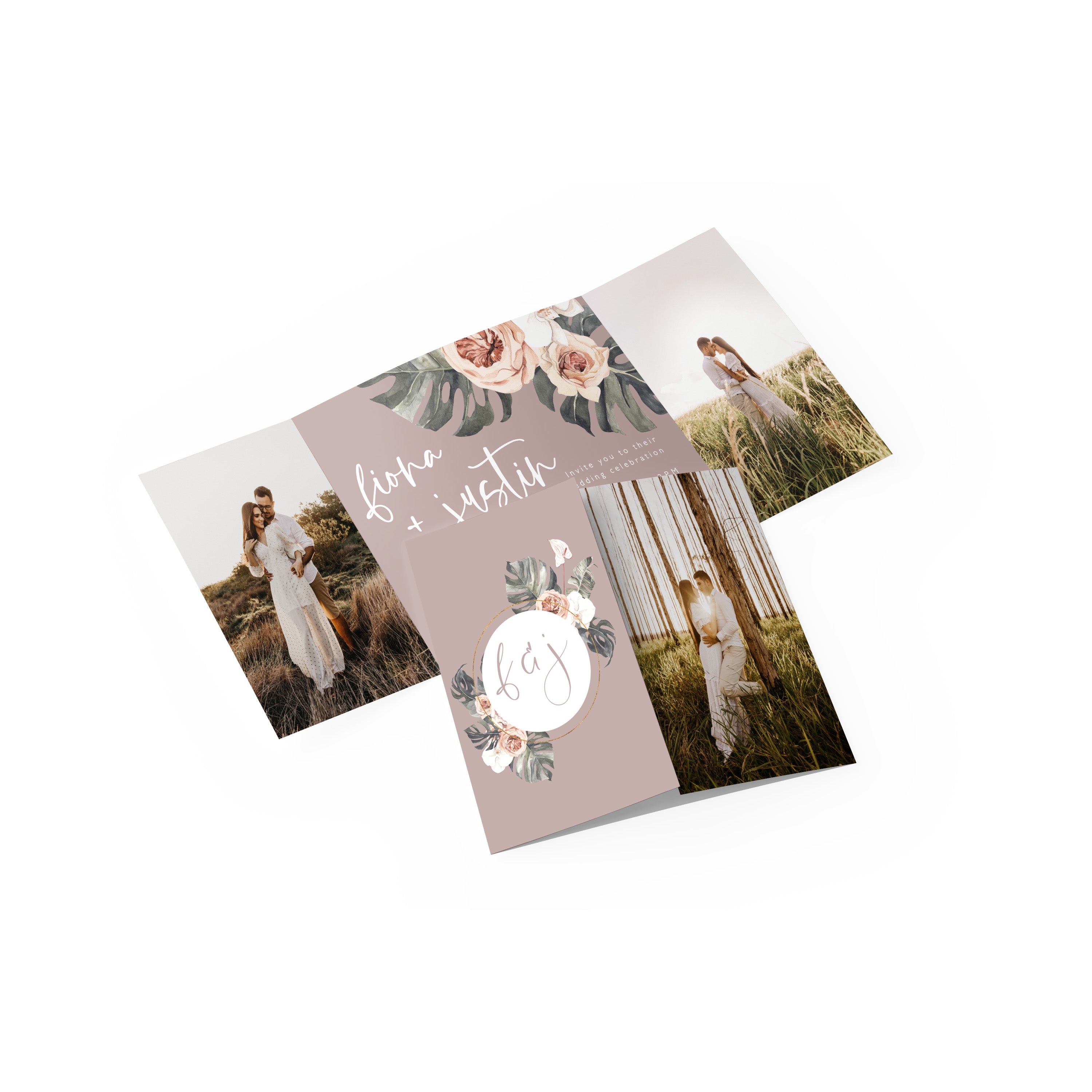 Boho Blush Gate Fold Invitation