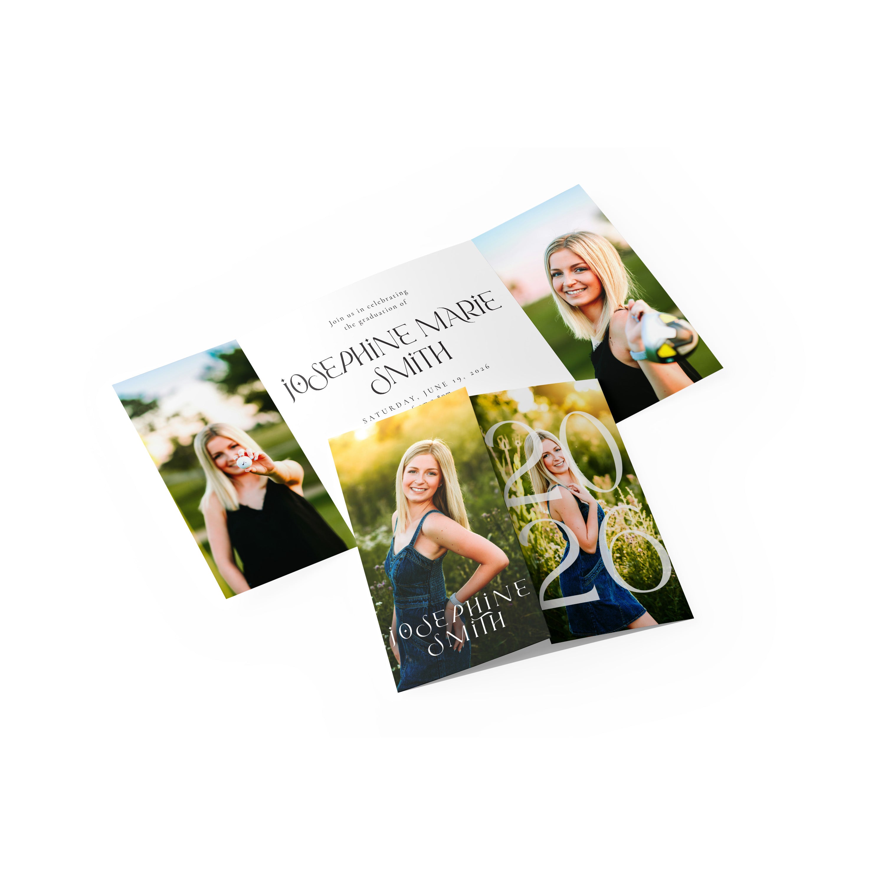 Boho Date Graduation Gate Fold Invitation