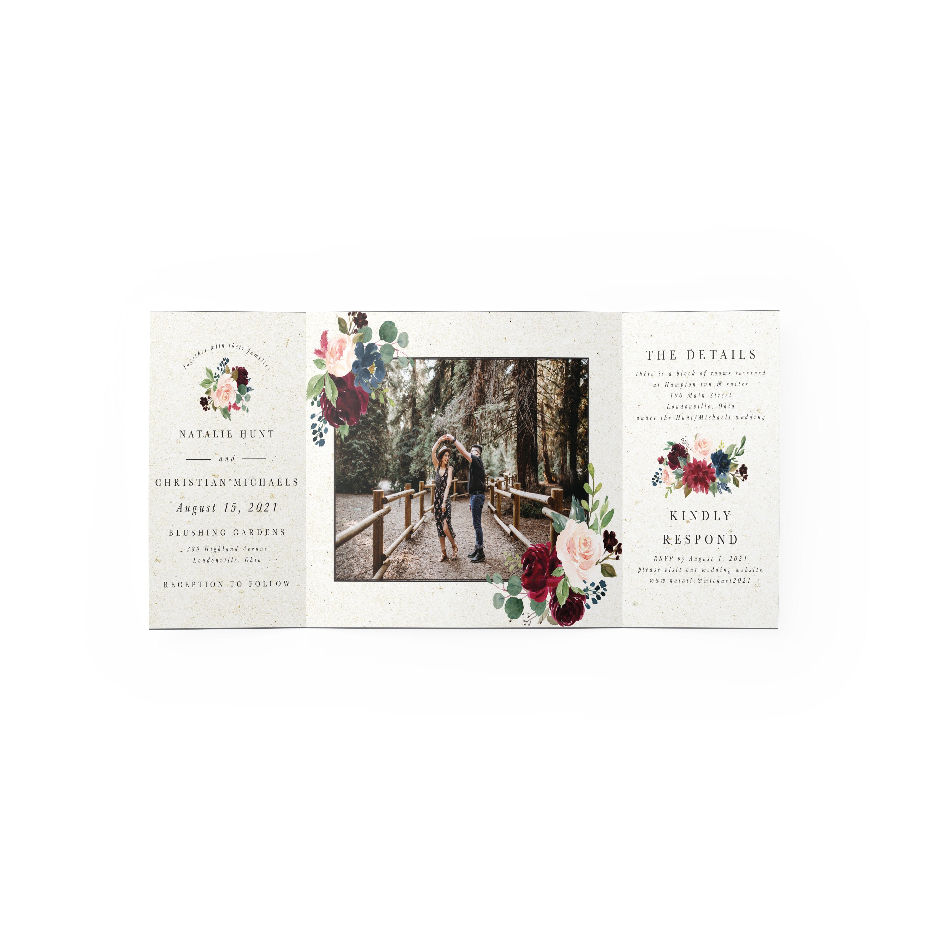 Burgundy Gate Fold Invitation