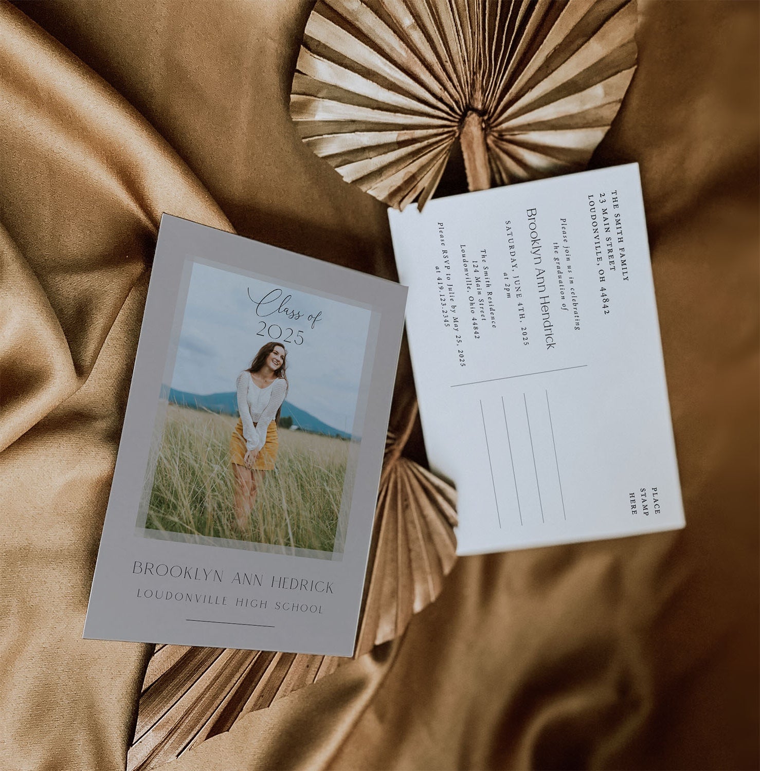 Dusty Grey Graduation Postcard