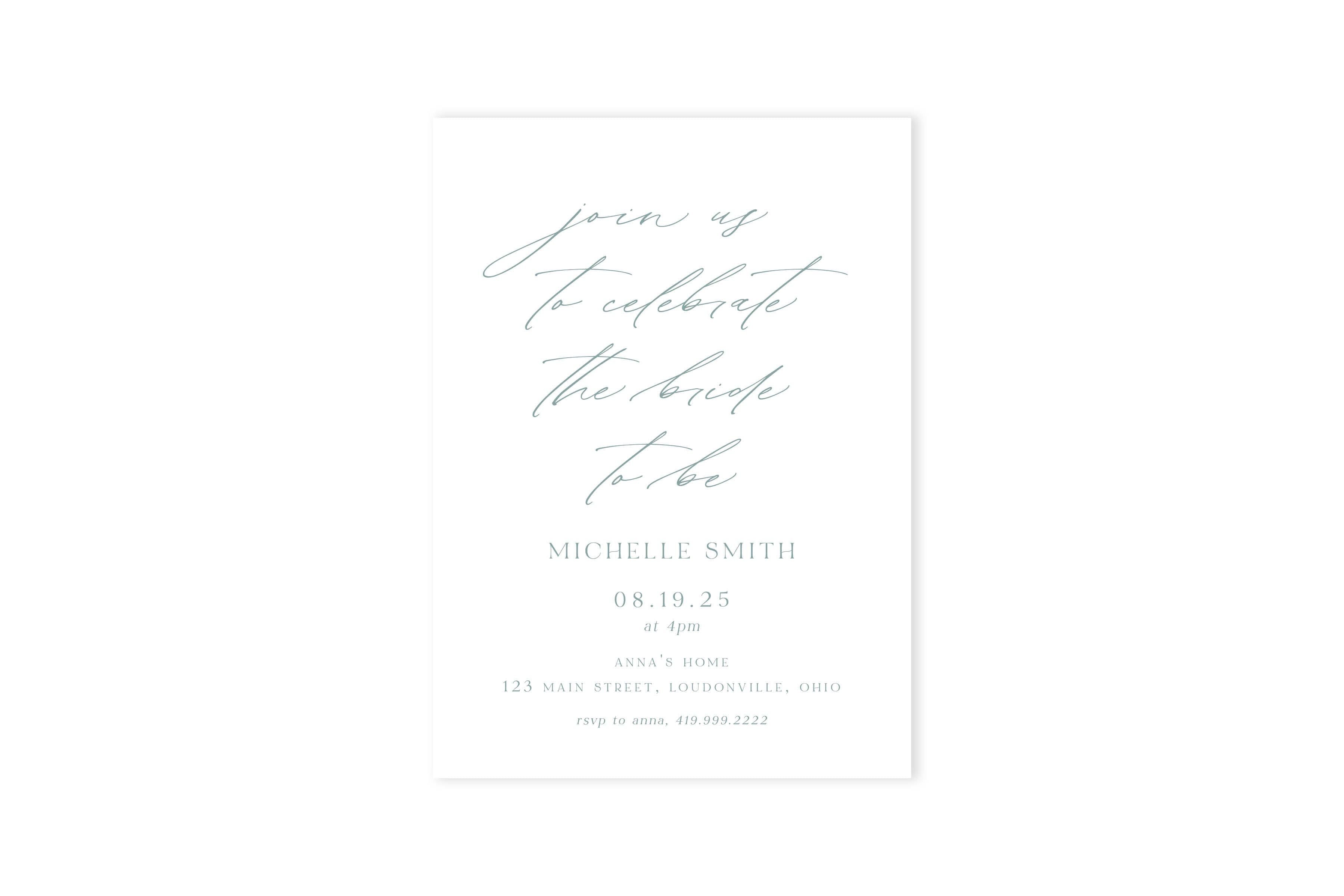 Elegant Script Bridal Shower Invite