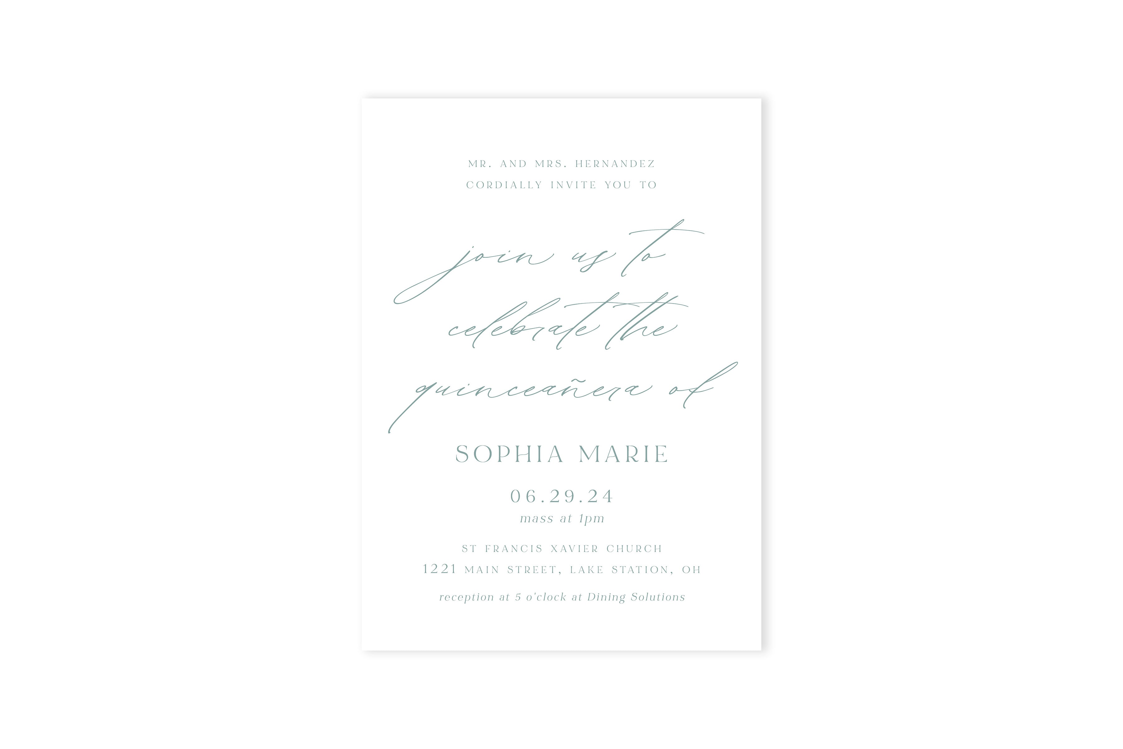 Elegant Script Quinceañera