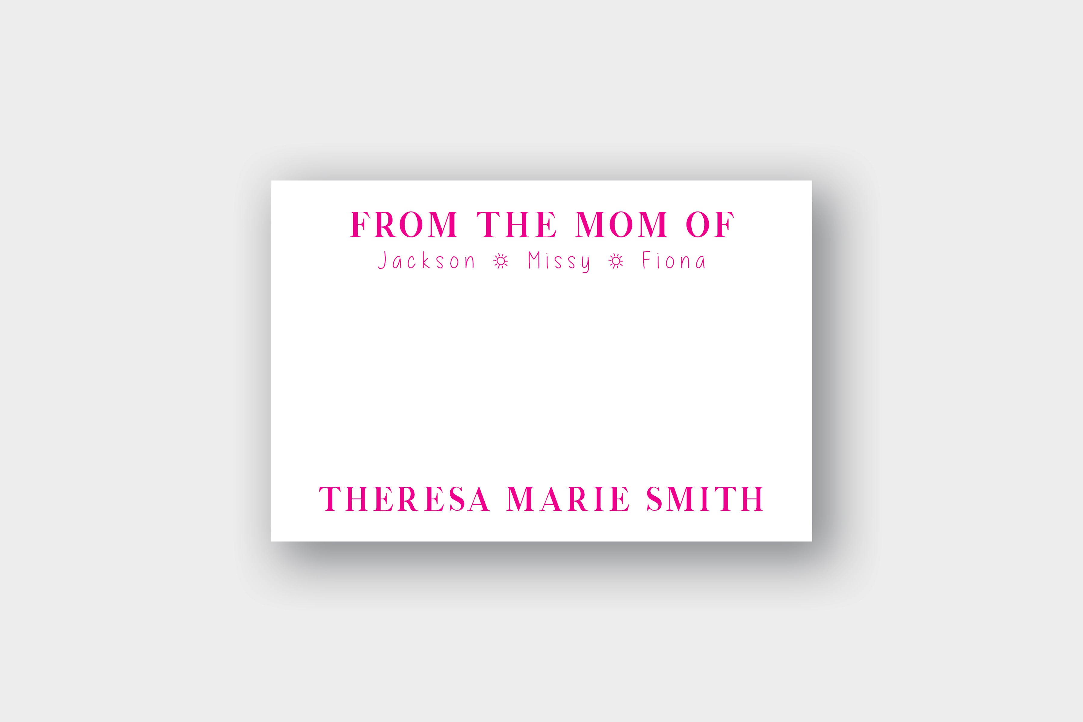From The Mom Of Note Card