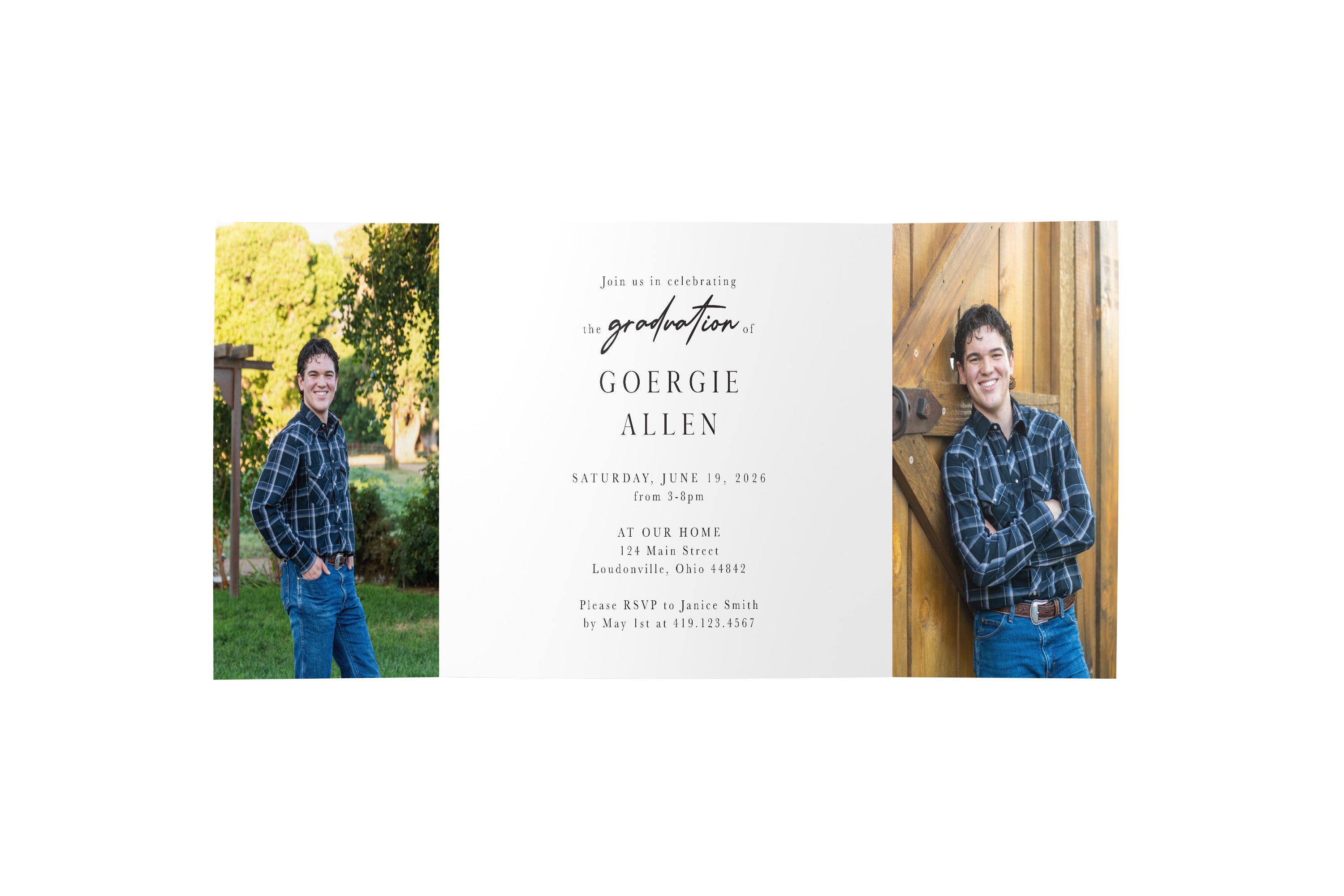 GRAD Collage Graduation Gate Fold Invitation