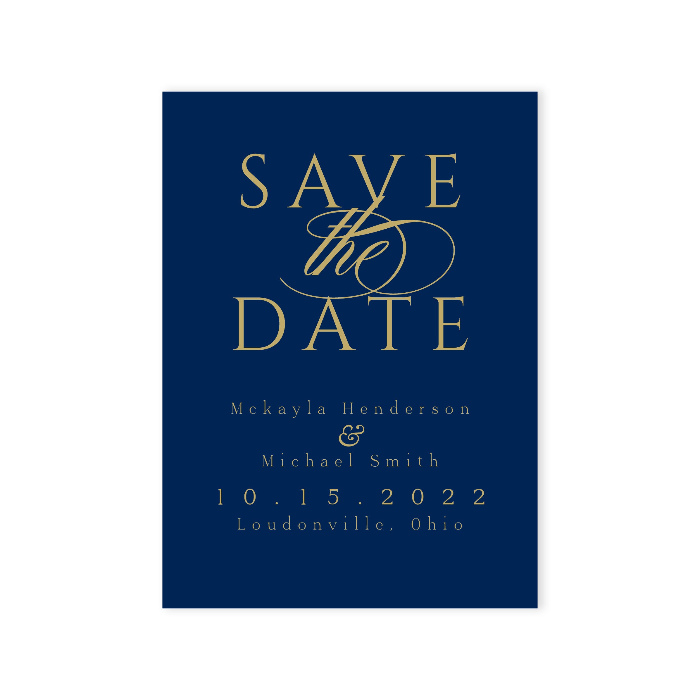 Gold & Navy Save The Date