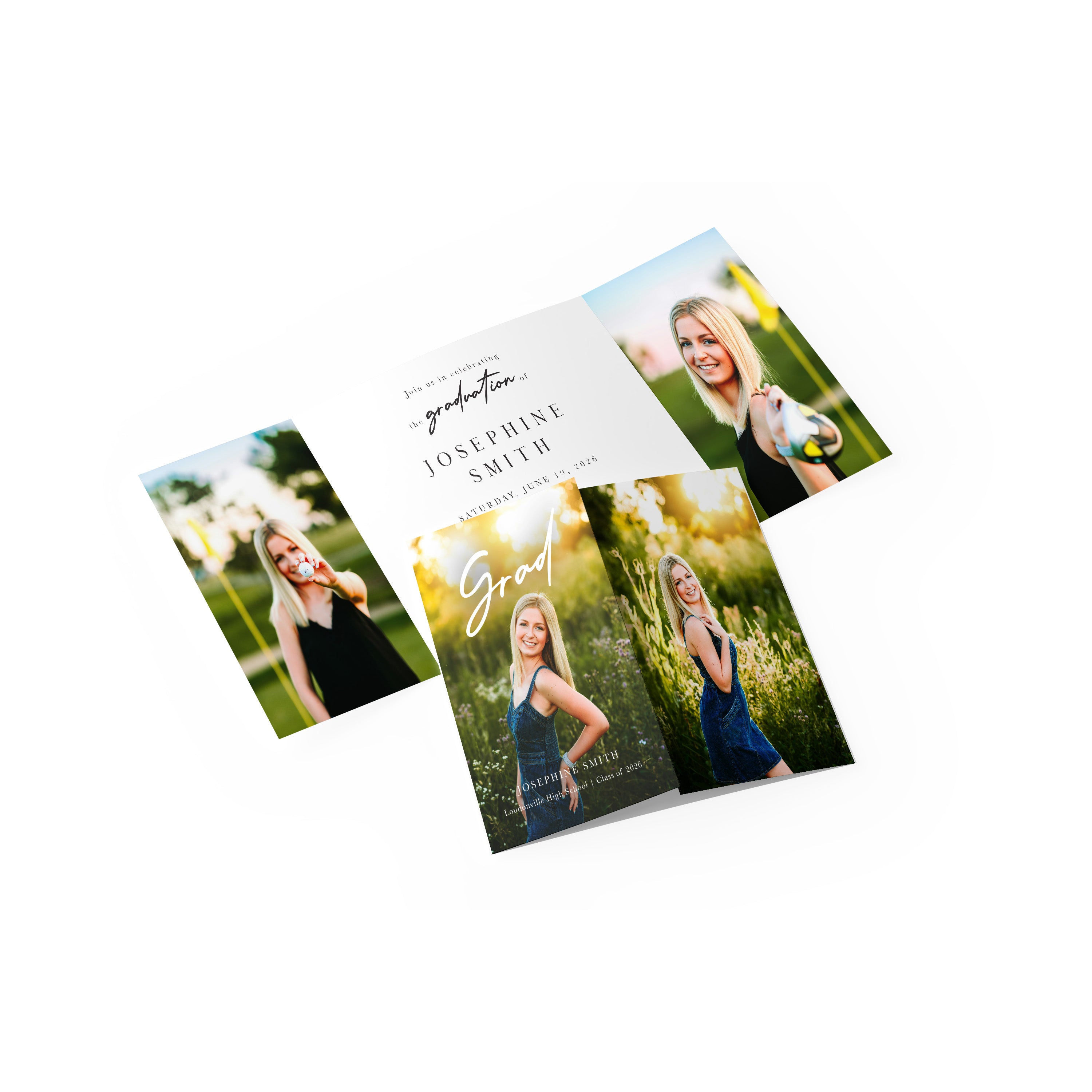 Grad Script Graduation Gate Fold Invitation