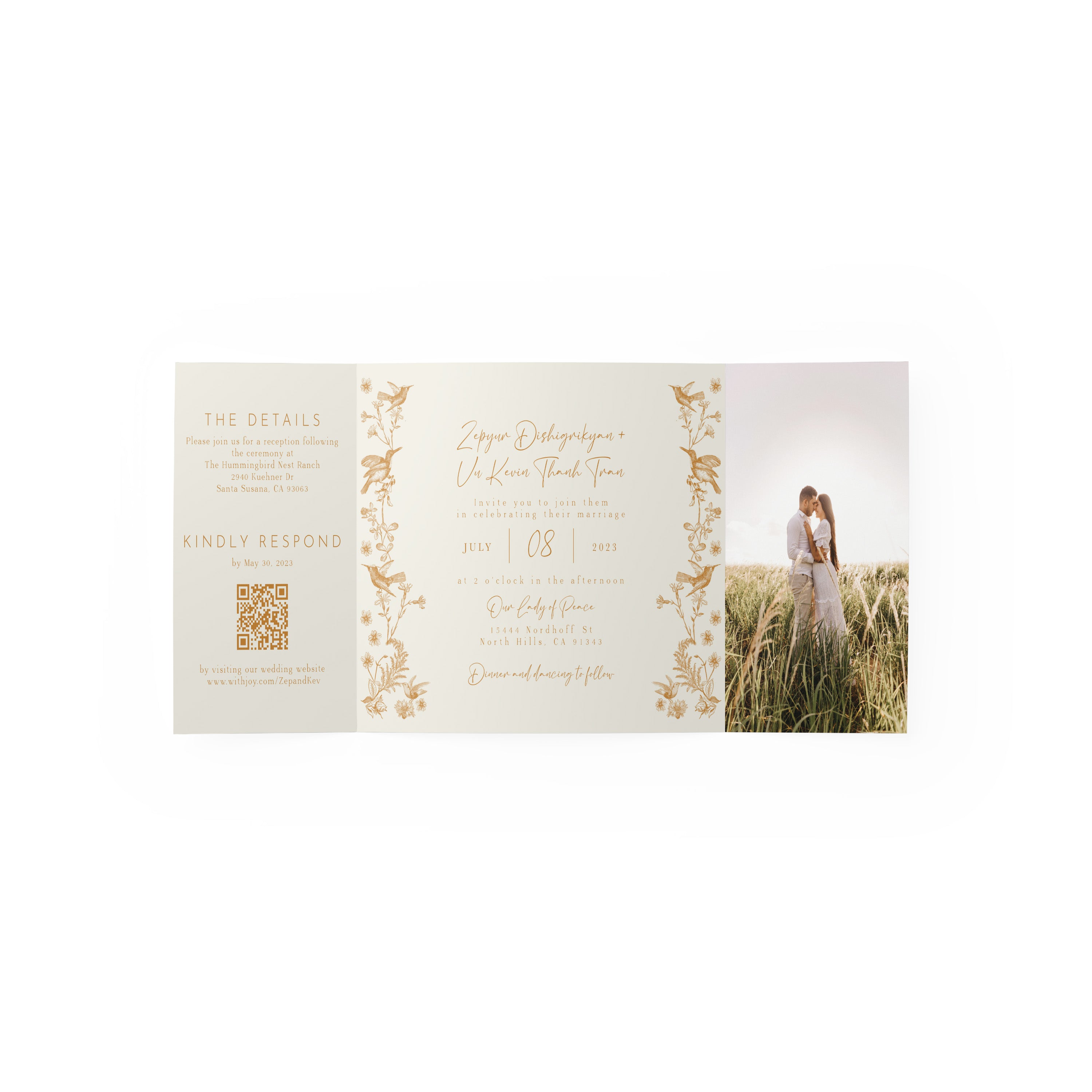 Hummingbird Gate Fold Invitation