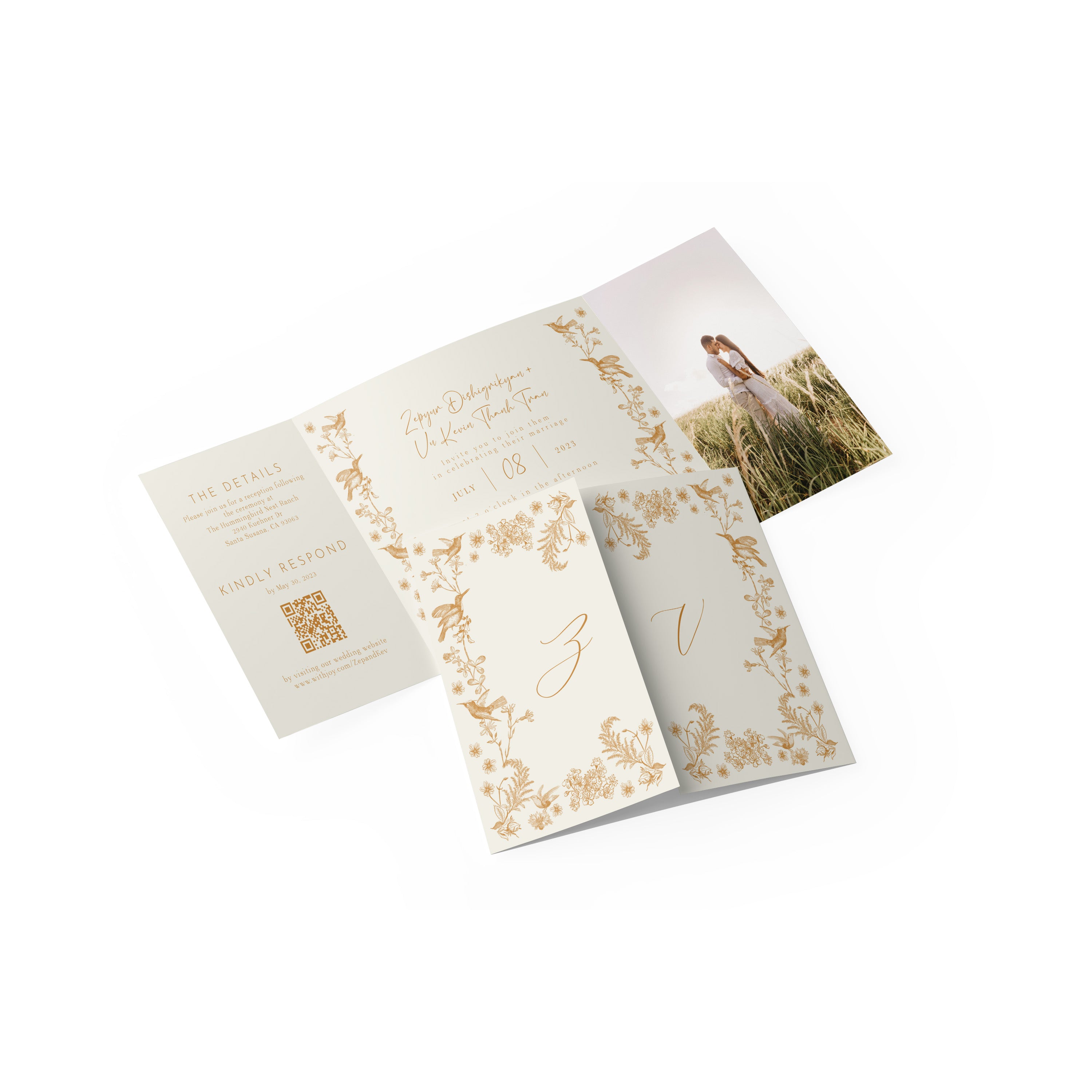 Hummingbird Gate Fold Invitation