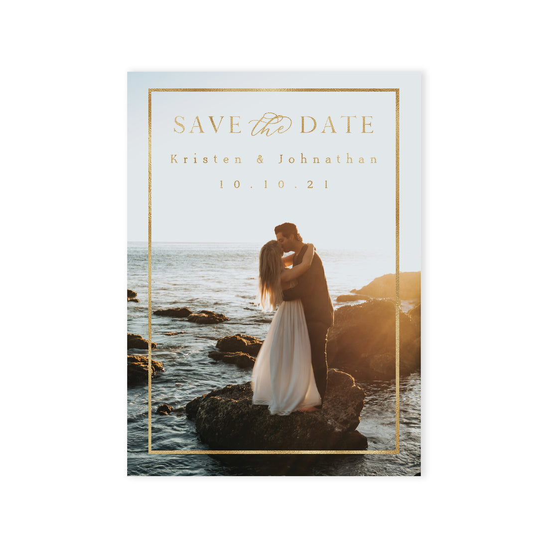 Minimal Gold Frame Save The Date