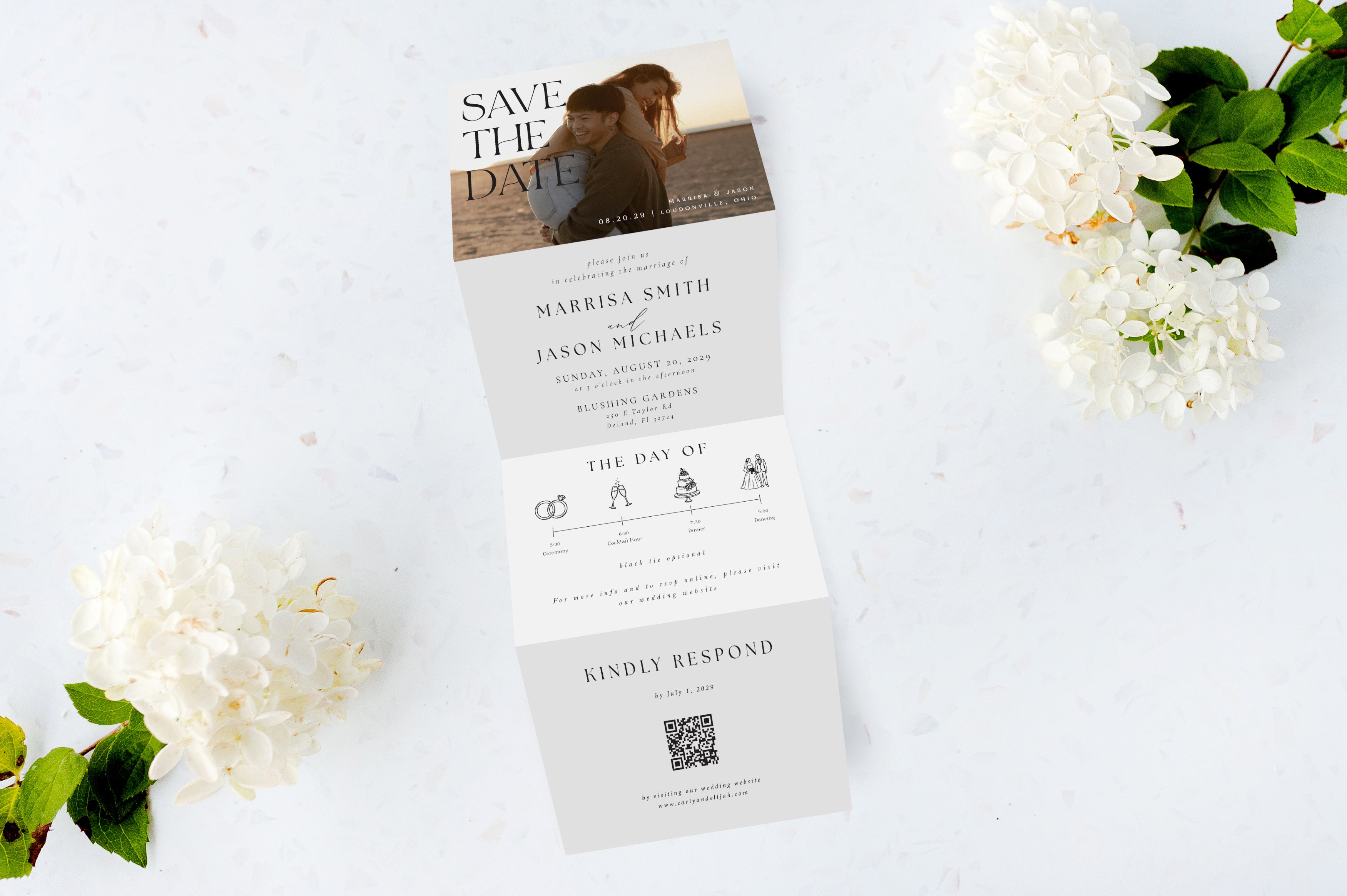 Save the Date | Modern | Tri Fold Invitation