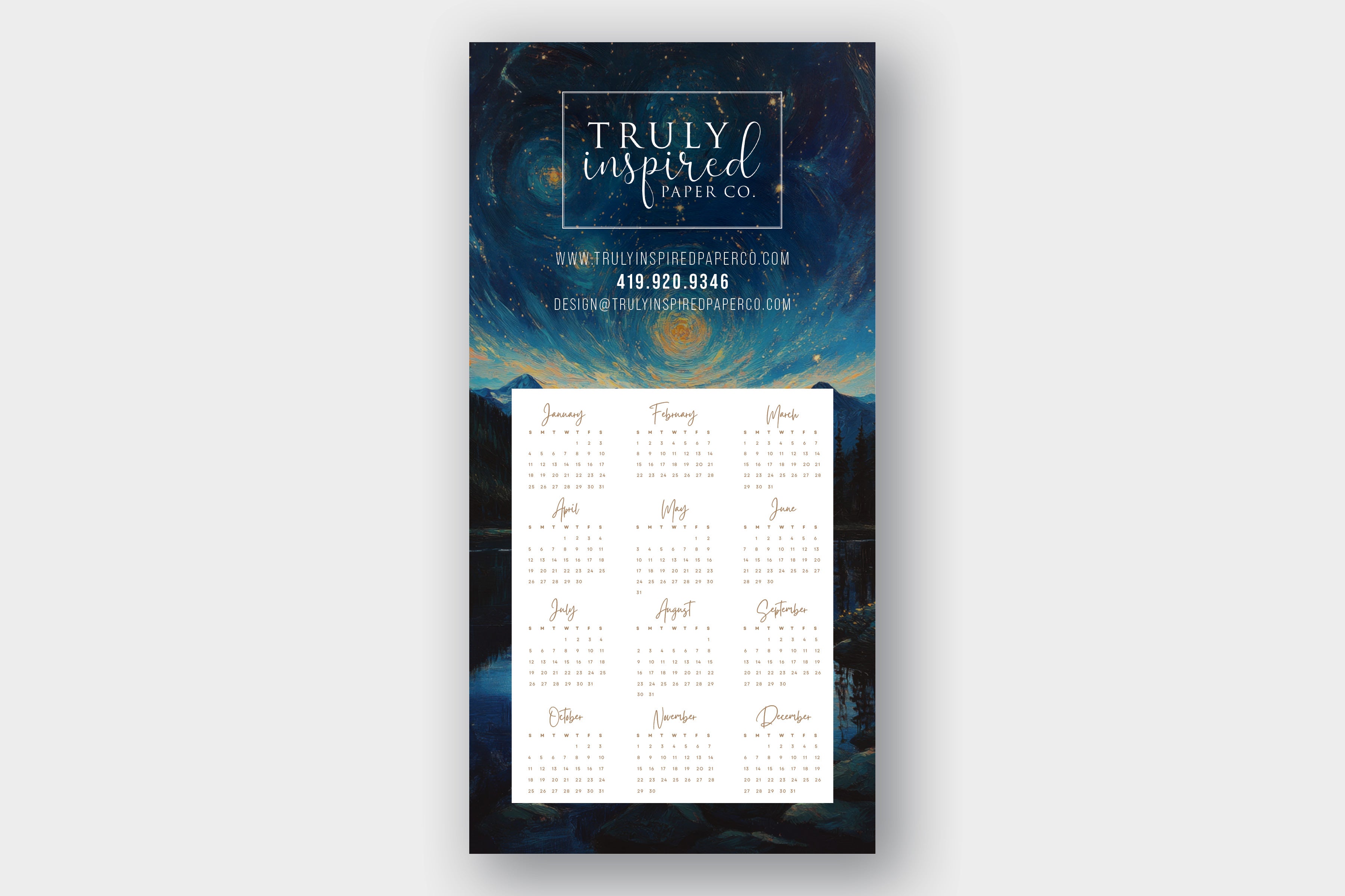 Painted Calendar Magnet