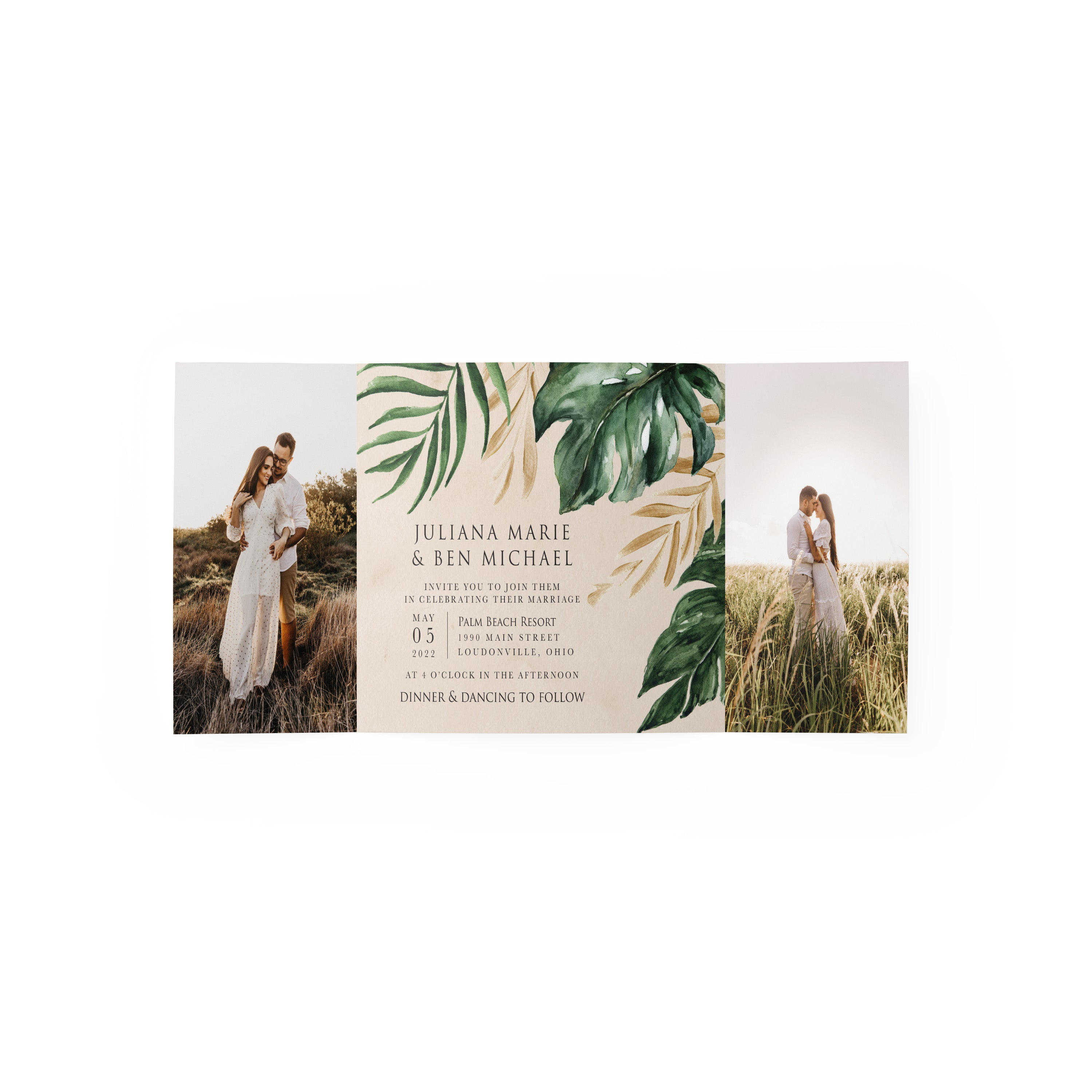 Palm Leaves Gate Fold Invitation