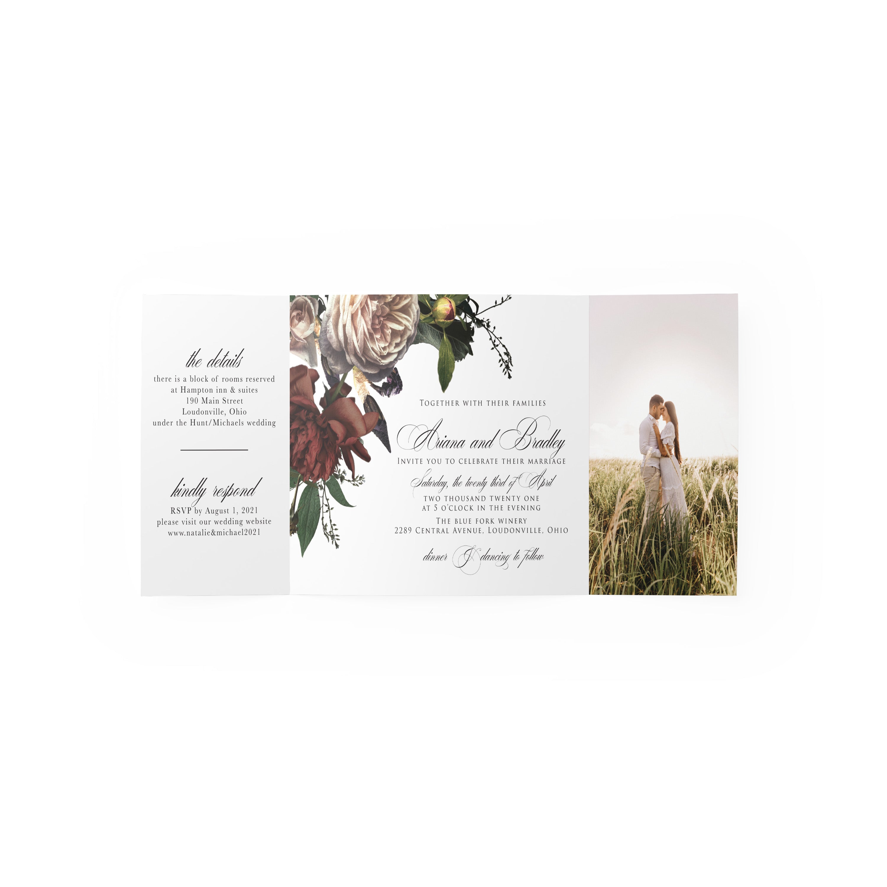 Real Florals Gate Fold Invitation