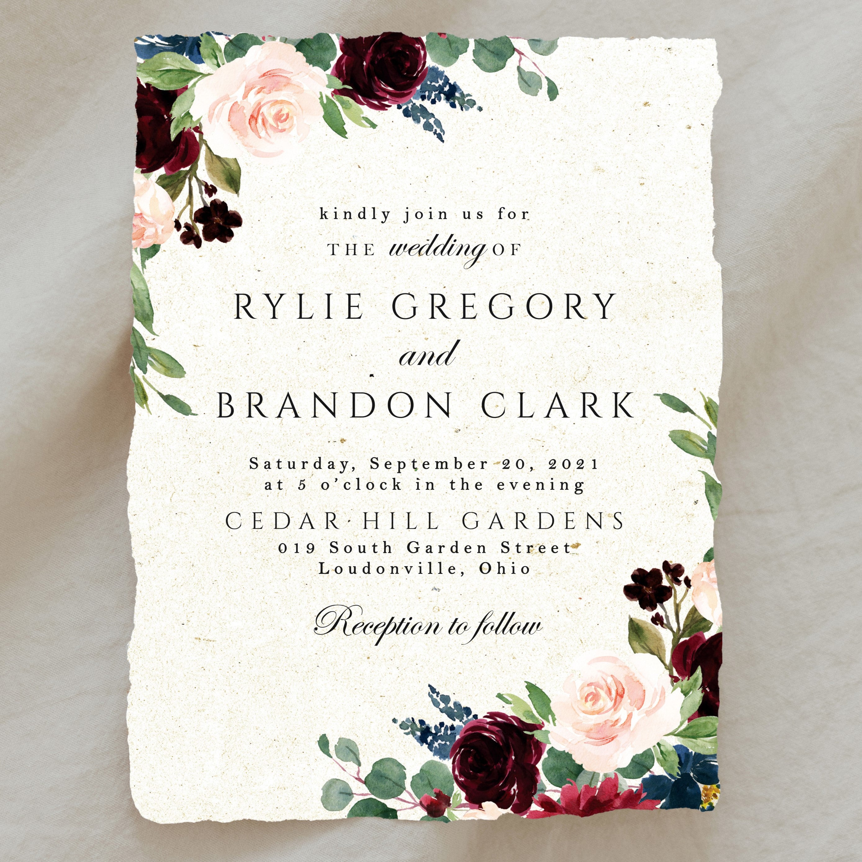 Deckled Edge Rylie Invitation