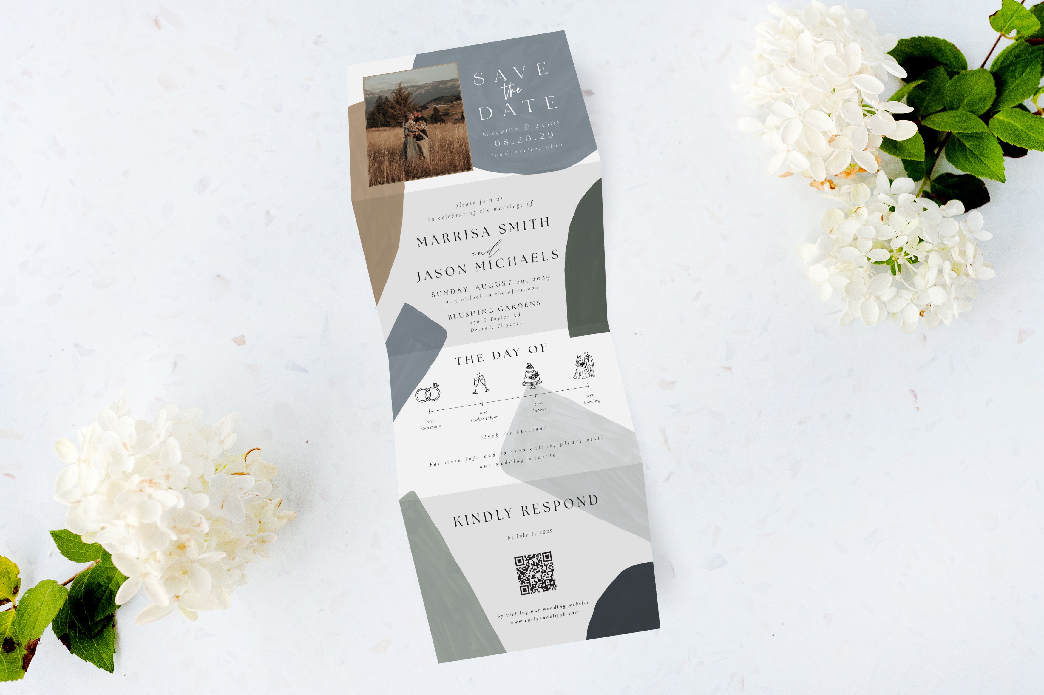 Save the Date | Scandi | Tri Fold Invitation
