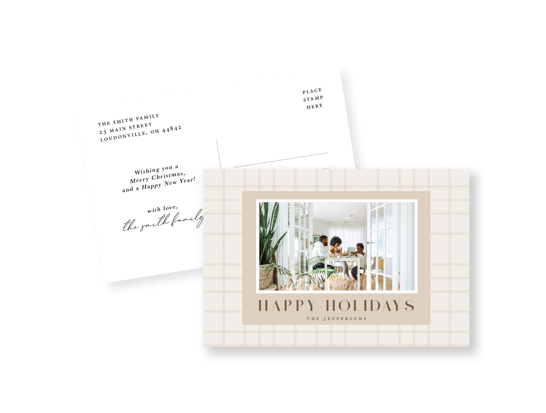 Subtle Plaid Postcard