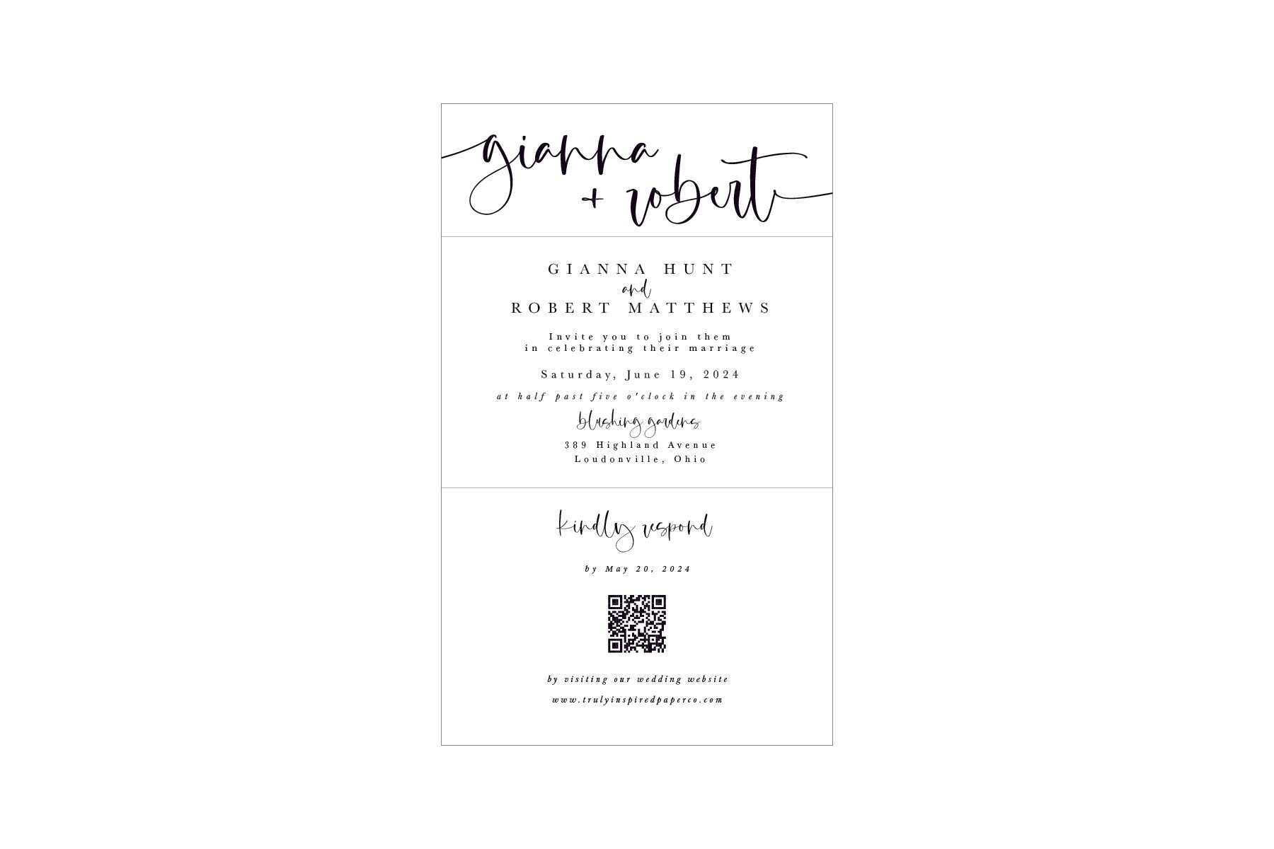 Gianna Script Seal & Send Invitation