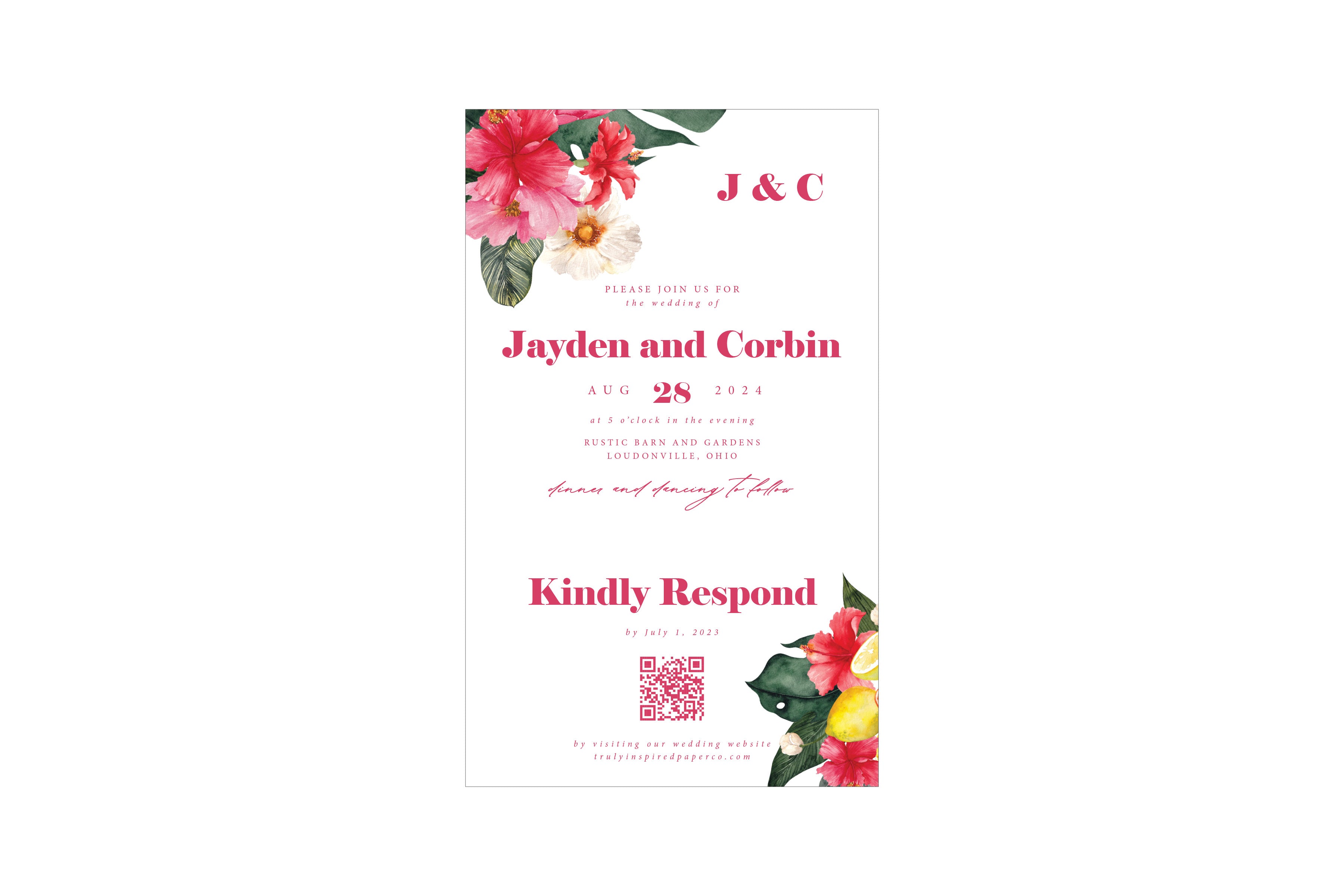 Tropical Jayden Seal & Send Invitation
