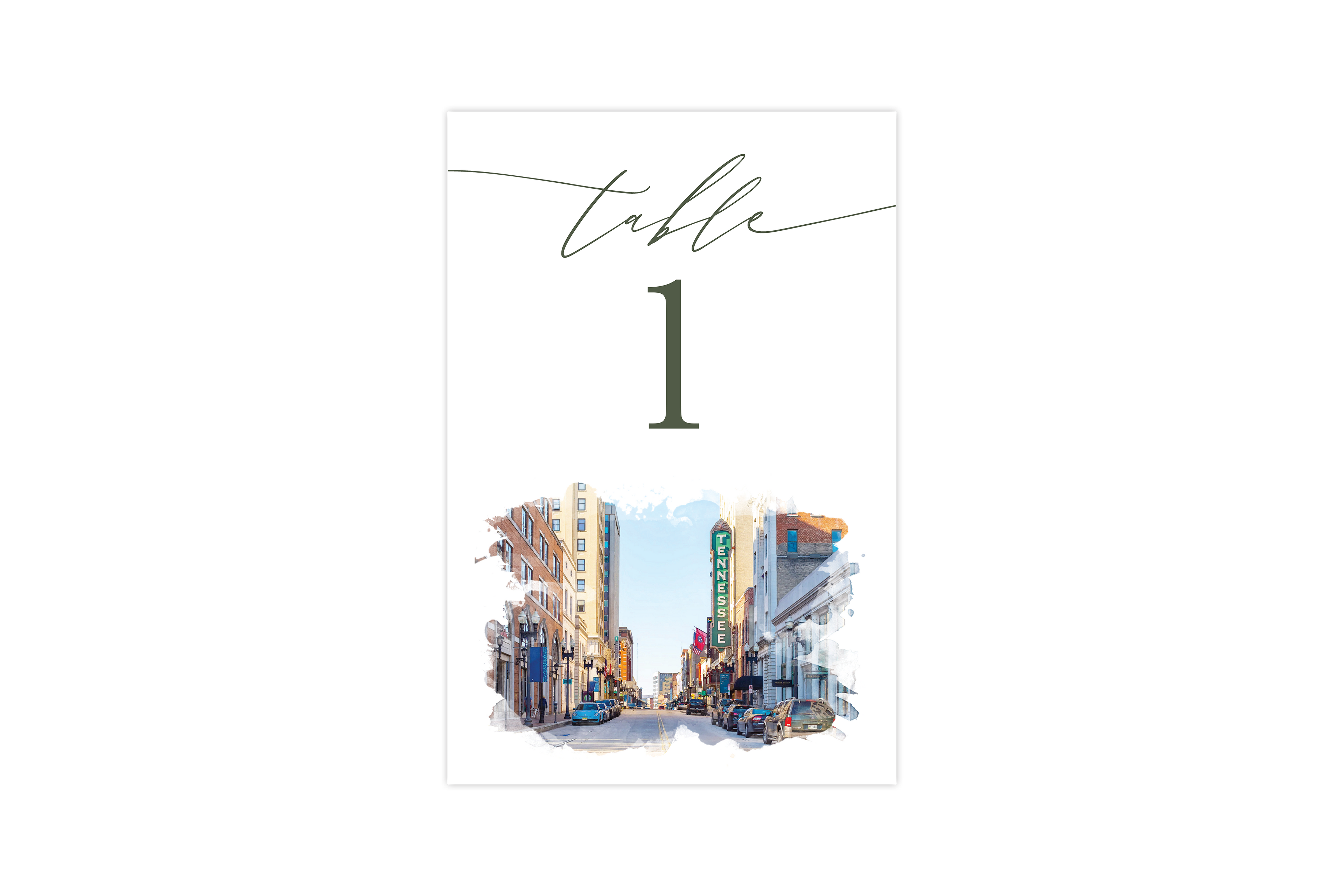 Custom Venue Watercolor Table Number
