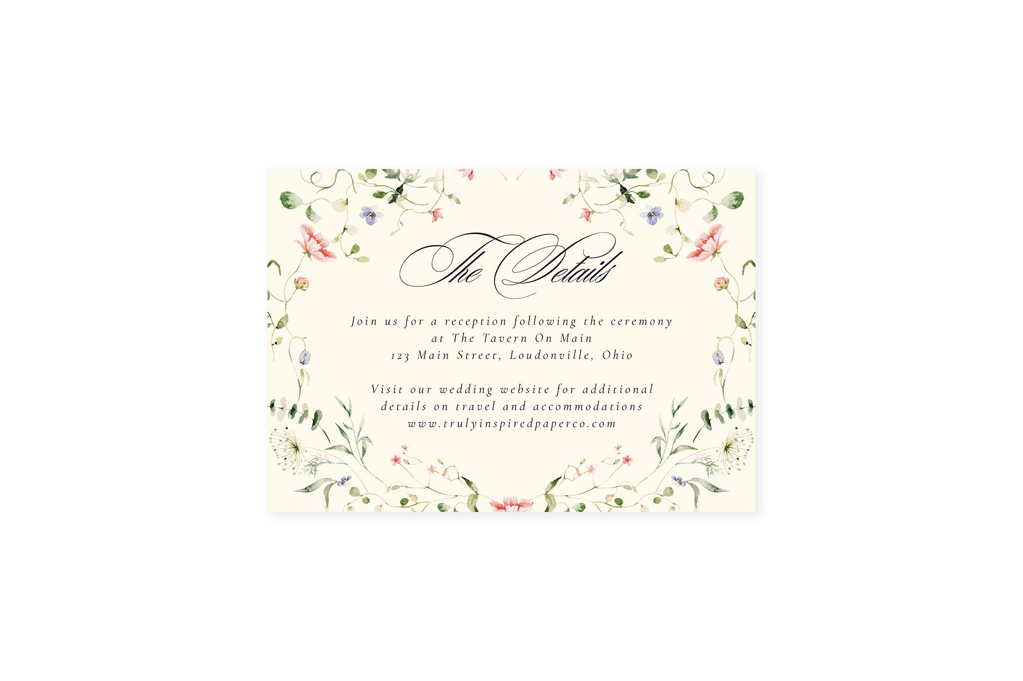 Venue Watercolor - Line Thin Florals Details
