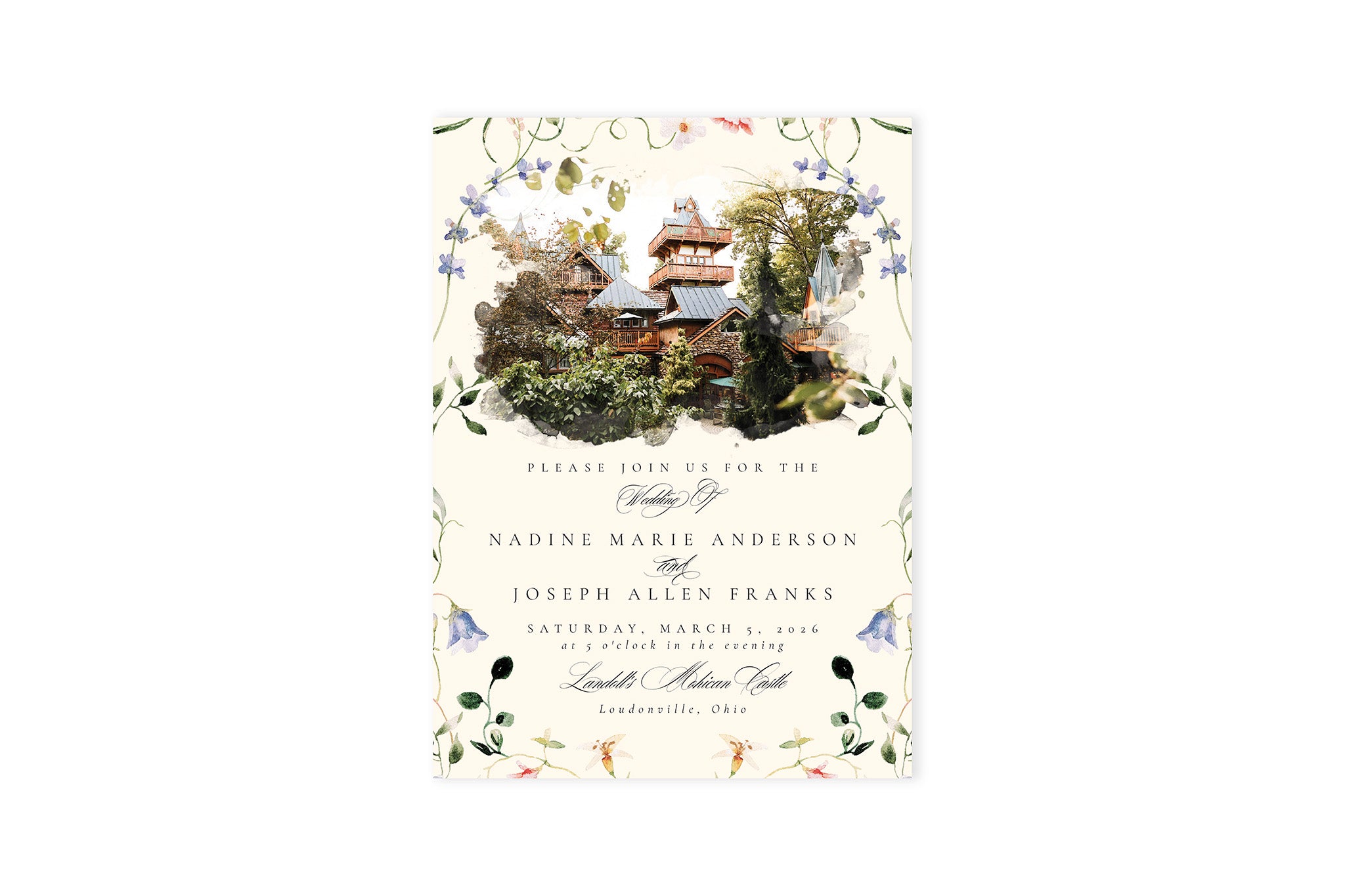 Venue Watercolor - Line Thin Florals
