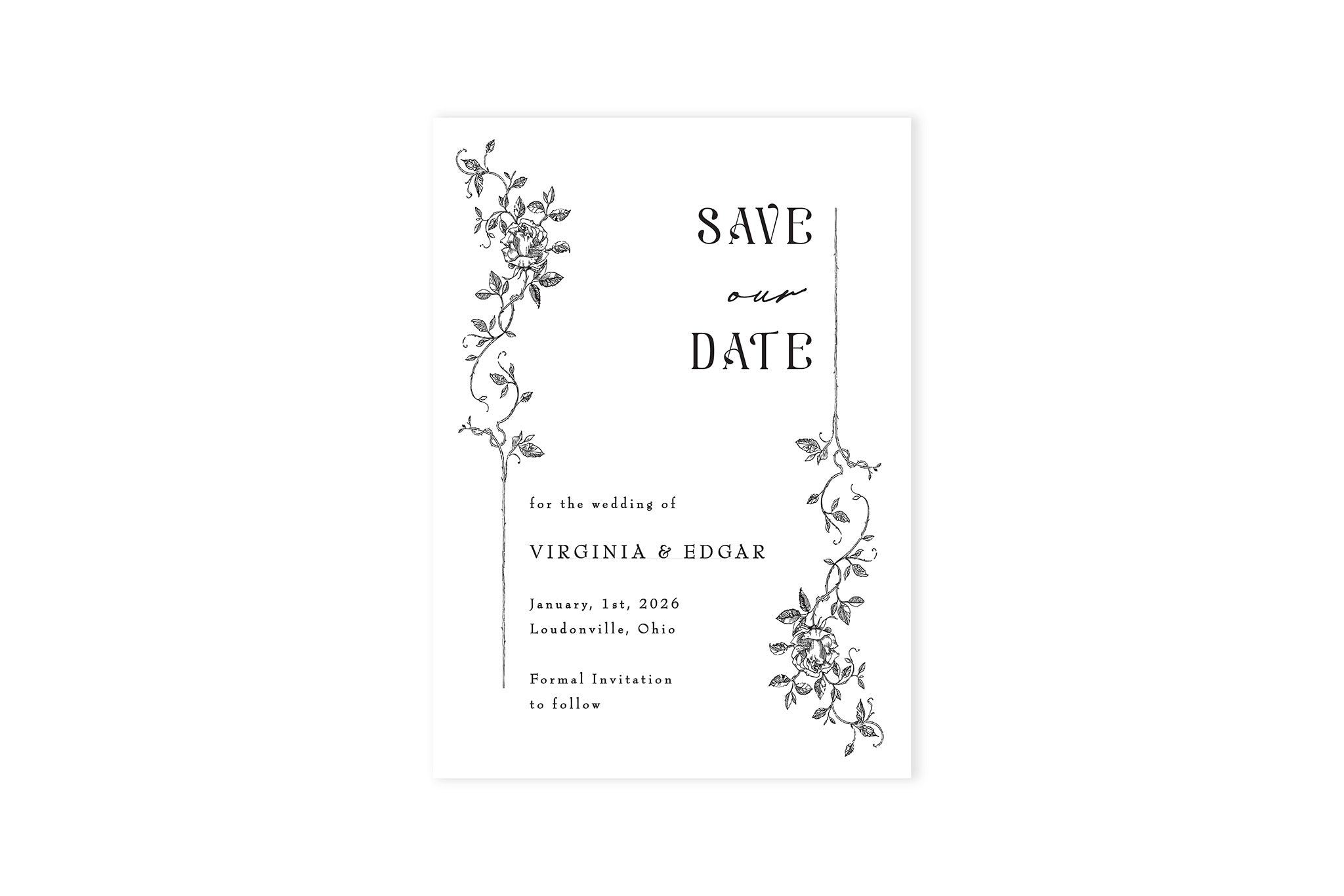 Victorian Rose Save The Date