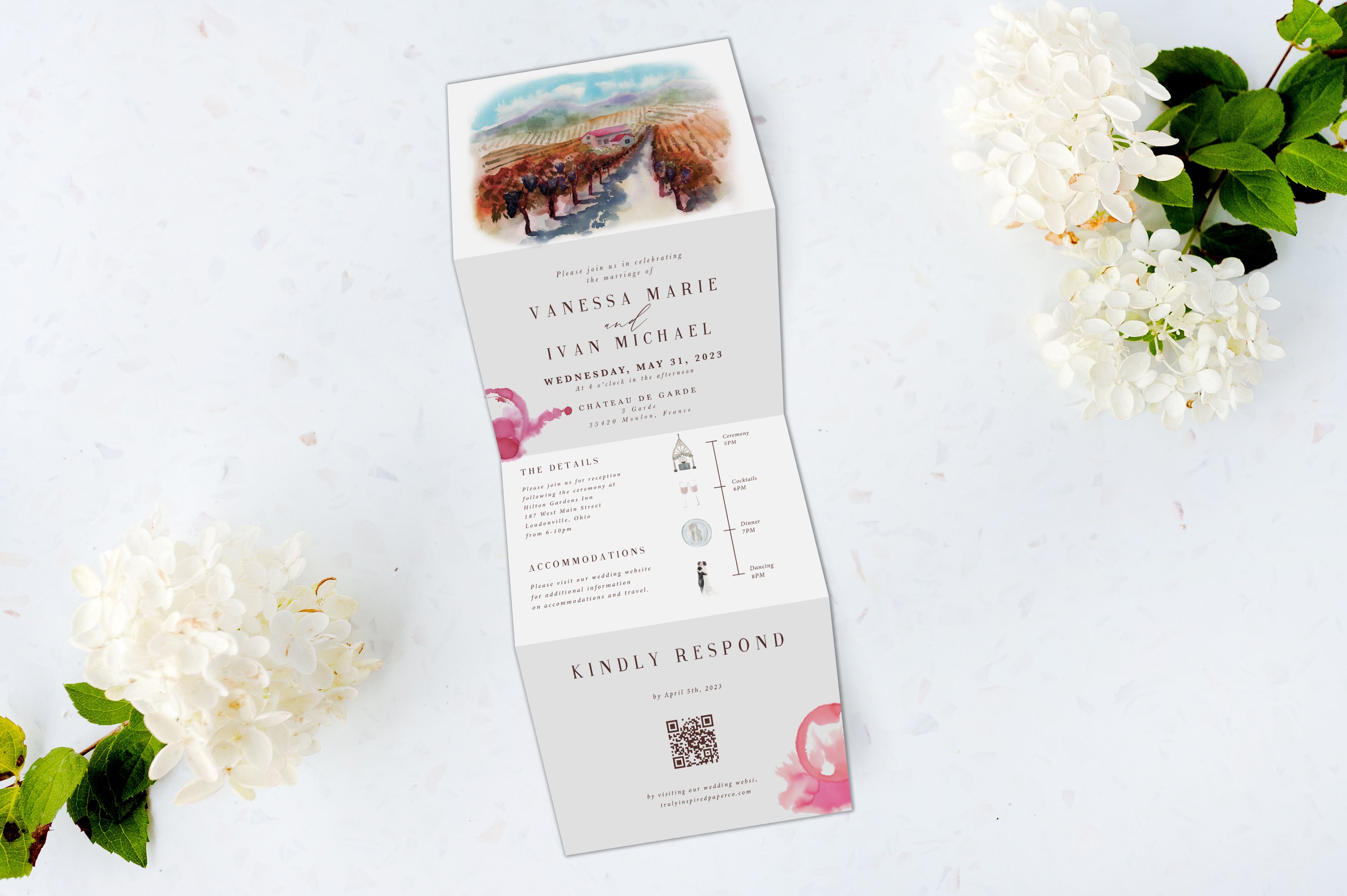 Vineyard Tri Fold Invitation