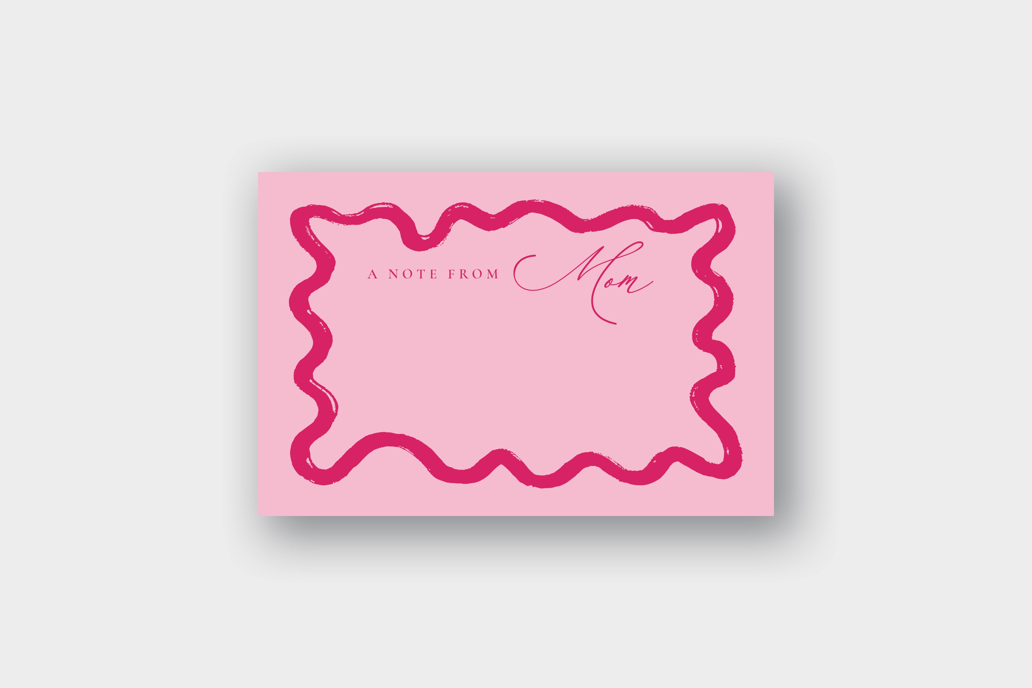 Wavy Hot Pink Note Card