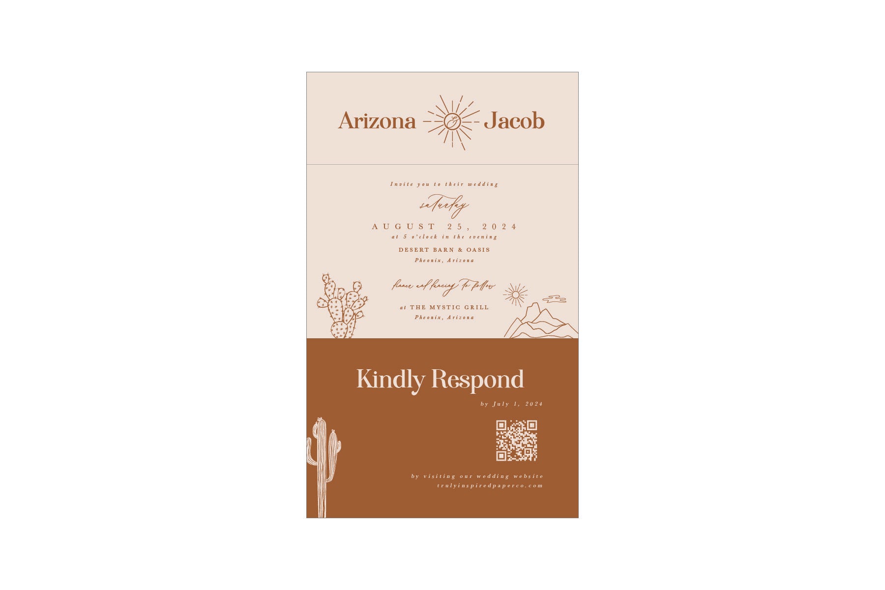 Western Terracotta Seal & Send Invitation