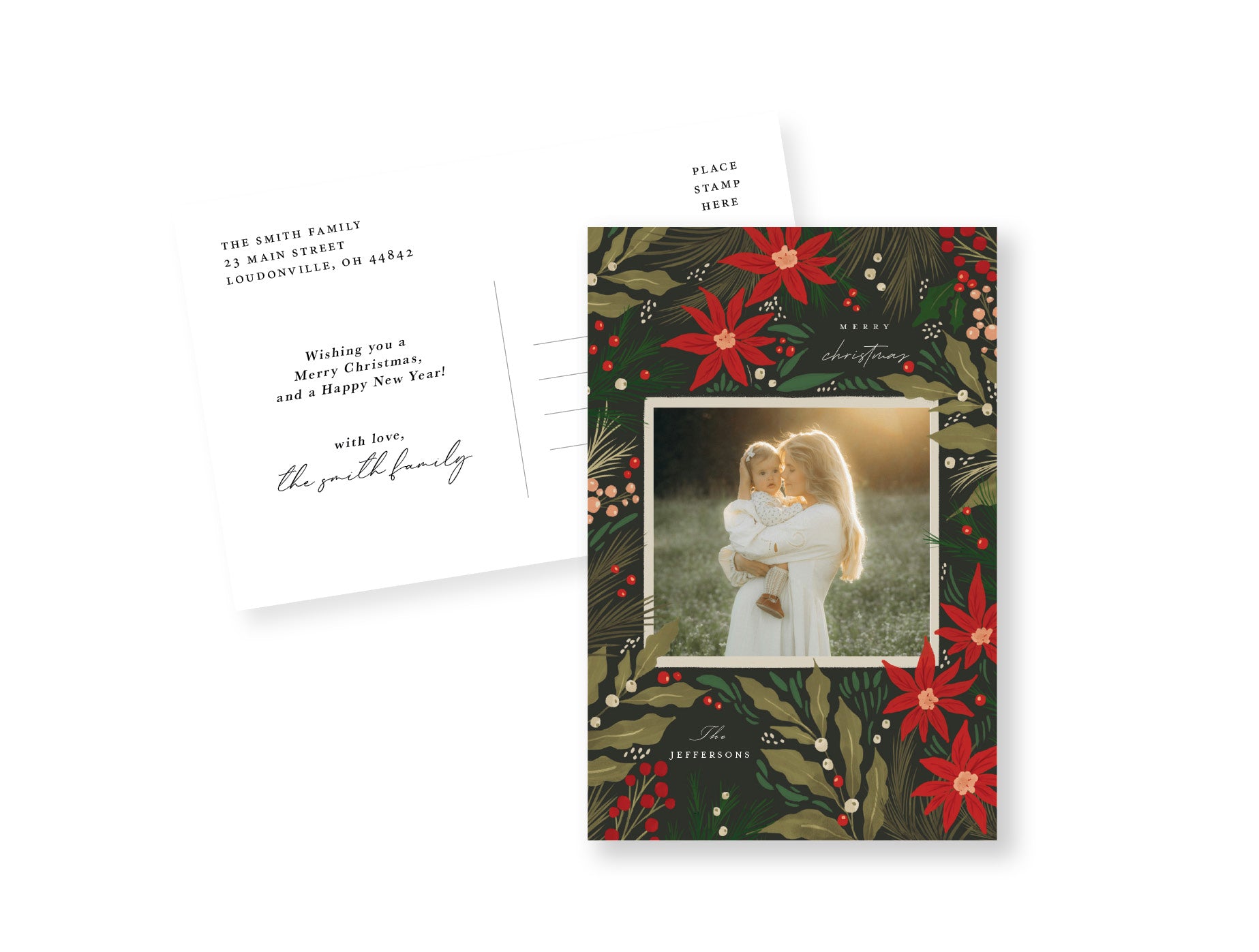 Whimsical Poinsettias Postcard