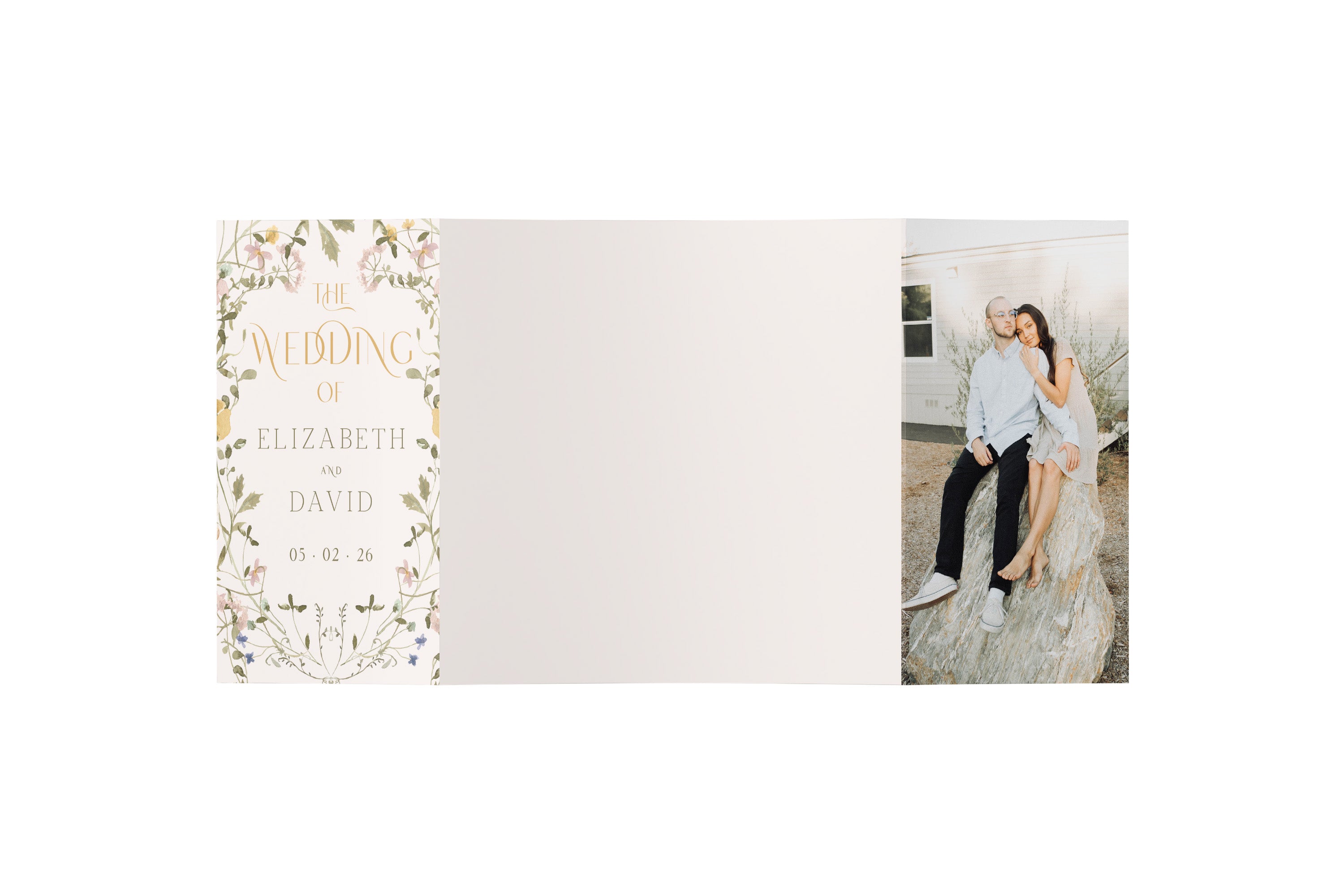Wildflower Elizabeth Gate Fold Invitation