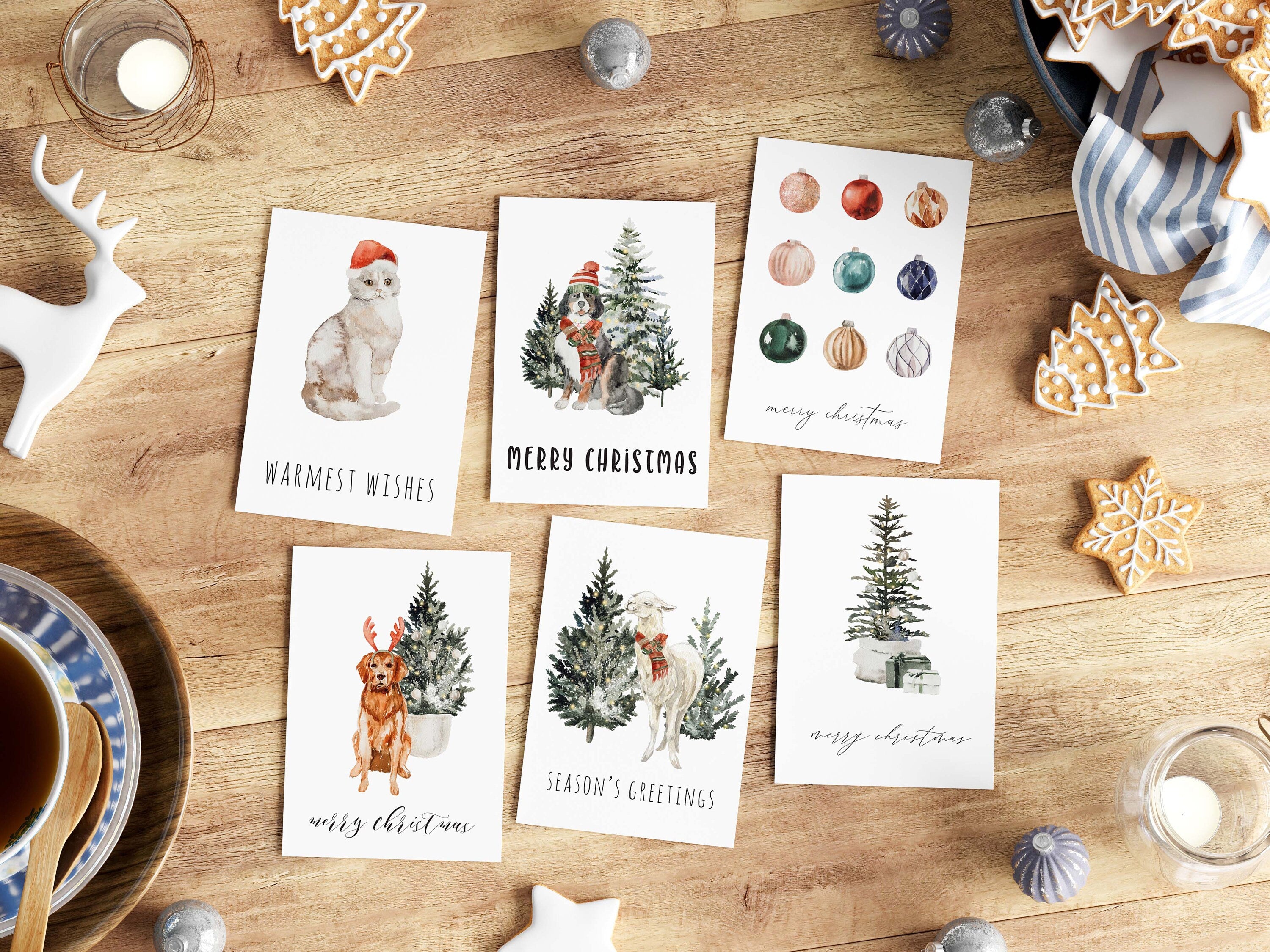Holiday Christmas Card Set, 24 pack