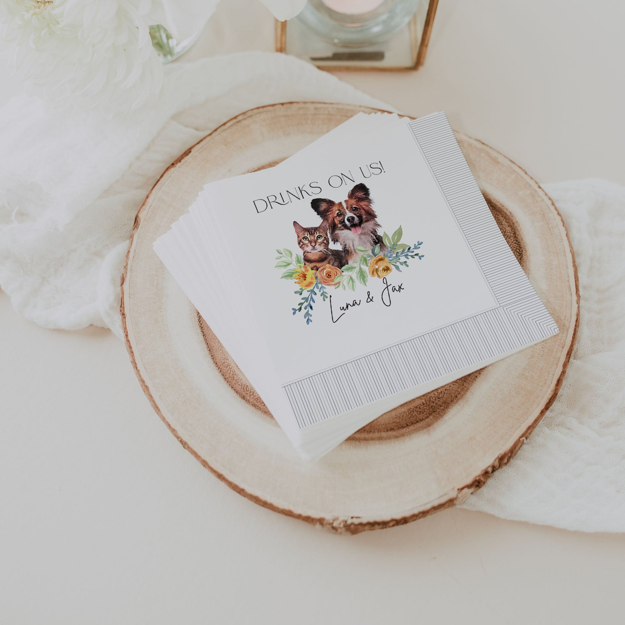 Watercolor Pets Napkin