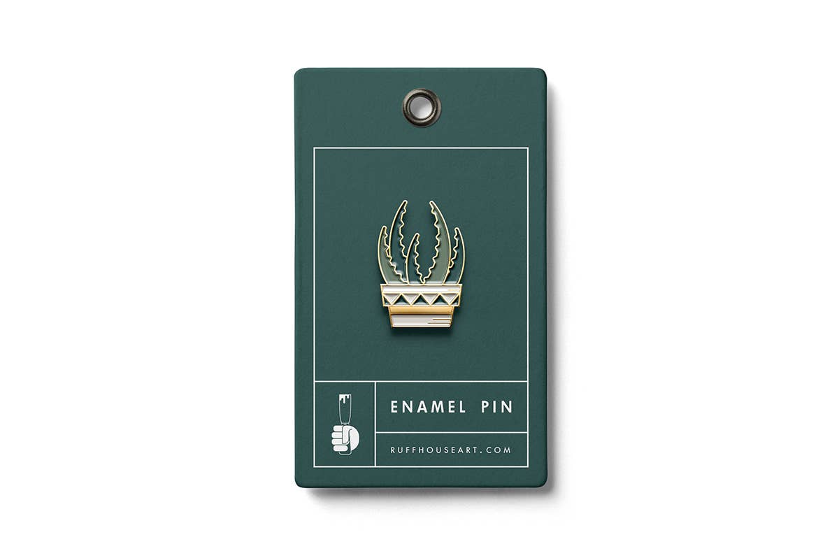 succulent lapel pin Aloe Succulent Enamel Pin – Truly Inspired Paper Co