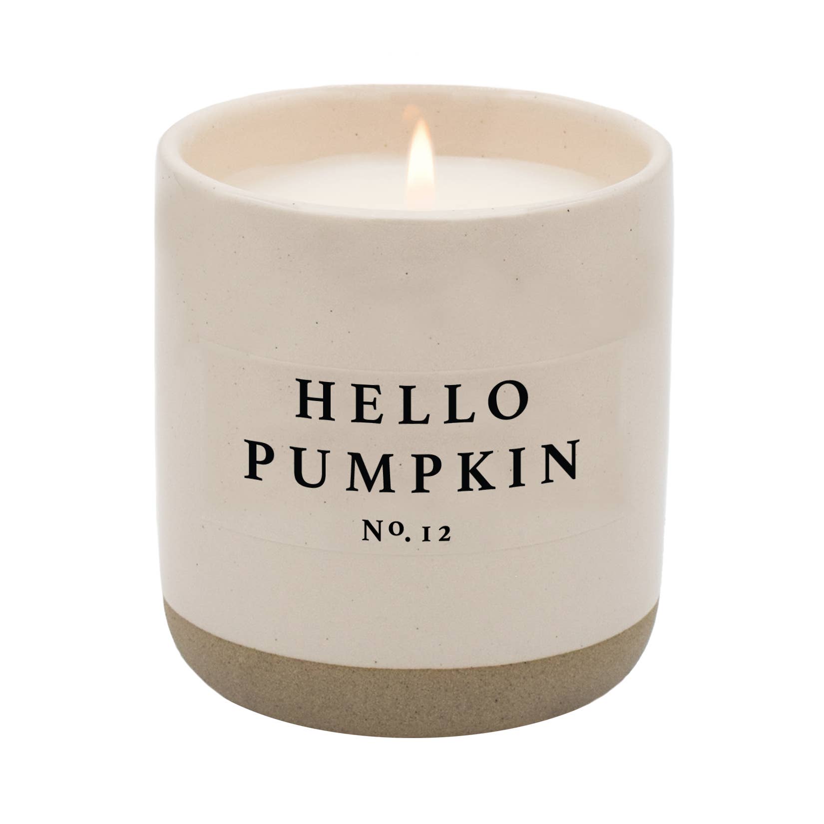 Hello Pumpkin Soy Candle - Cream Stoneware Jar - 12 oz