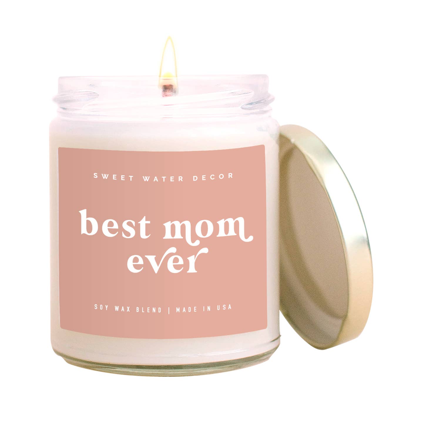 Best Mom Ever! Soy Candle - Clear Jar - Blush Pink - 9 oz