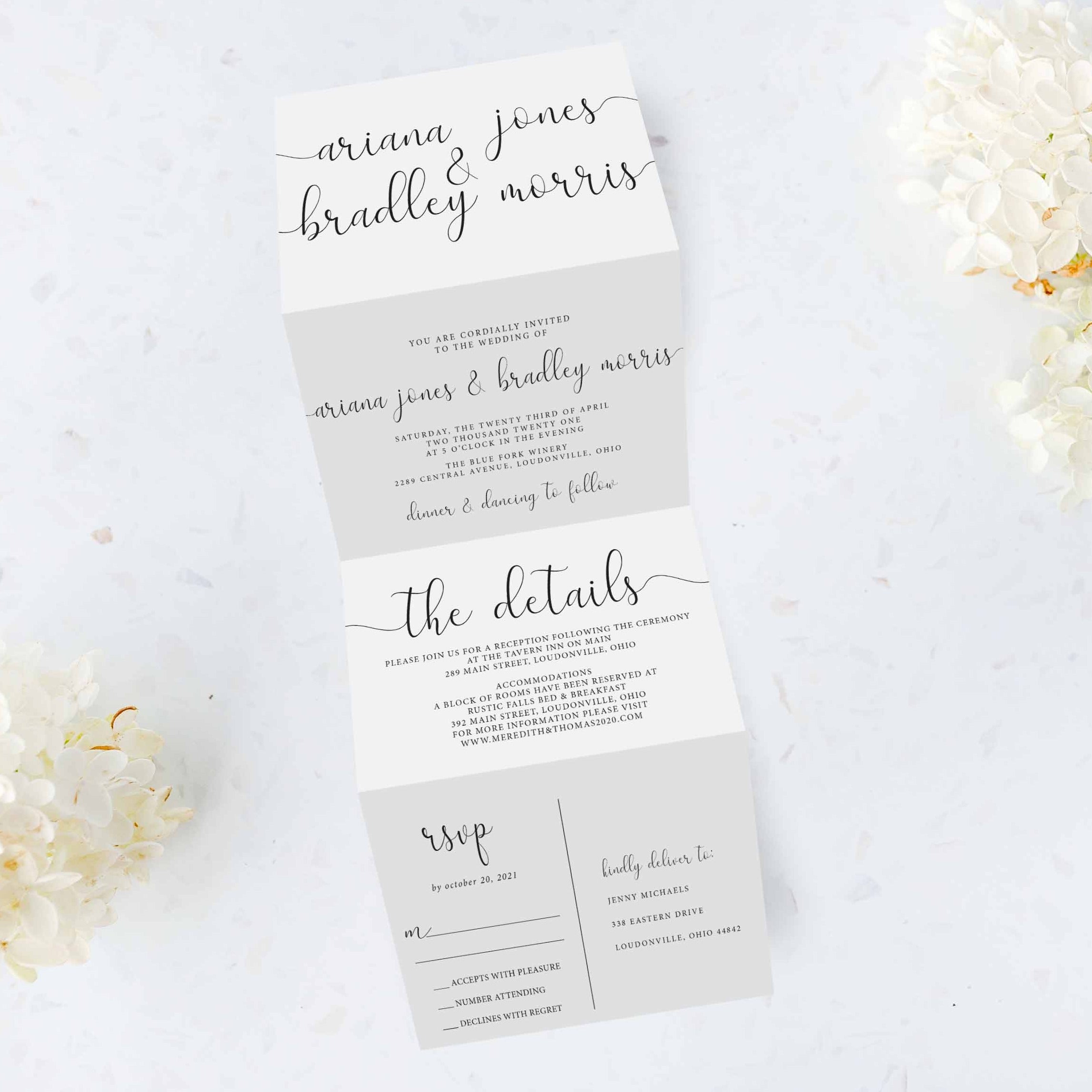 Minimal Tri Fold Invitation