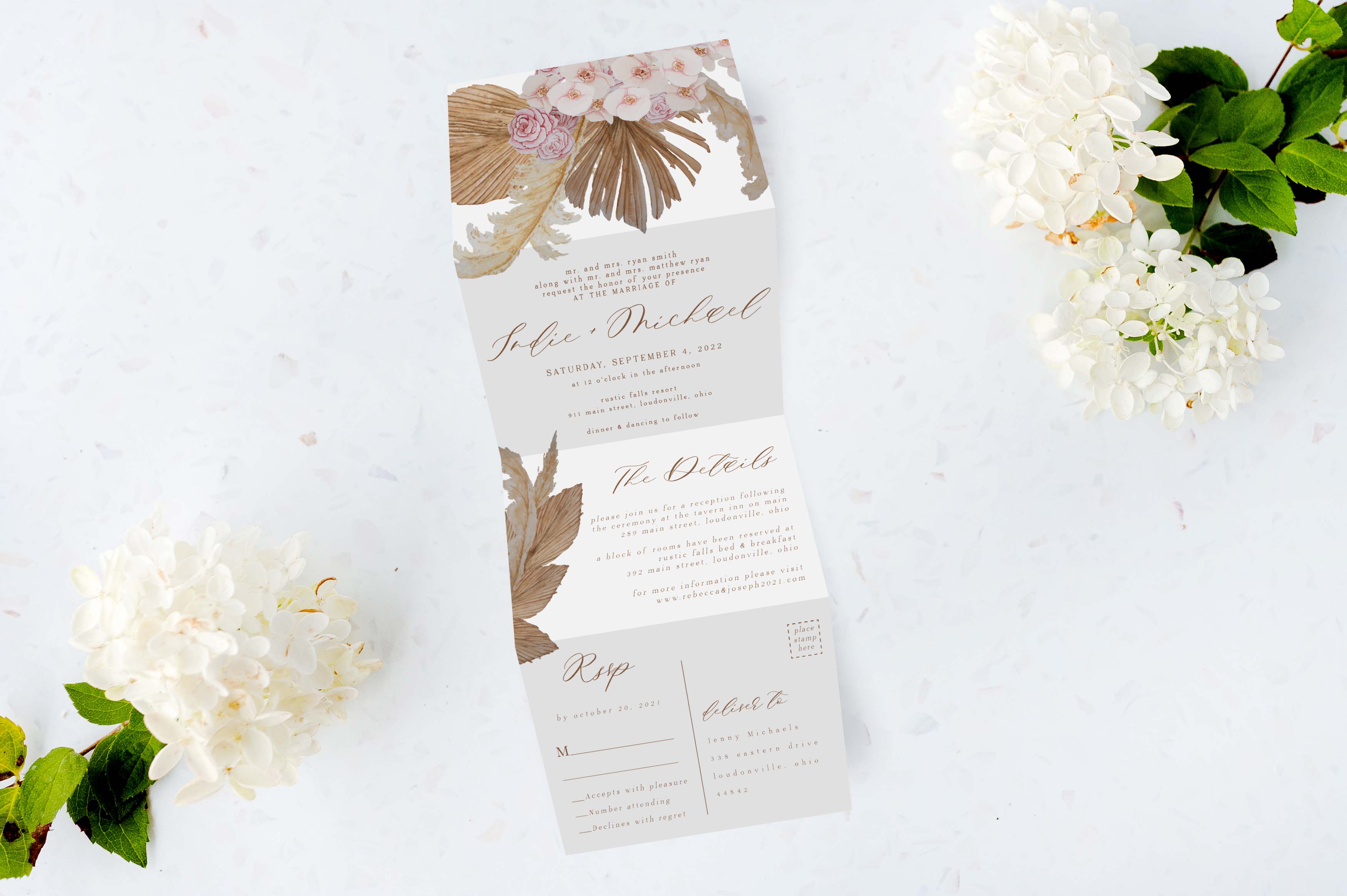 Paradise Garden Tri Fold Invitation