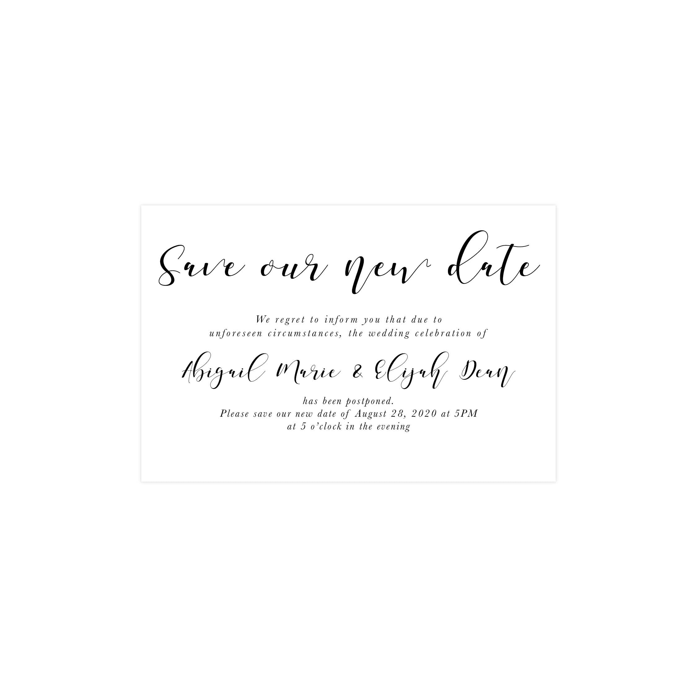 Script Wedding Postcard