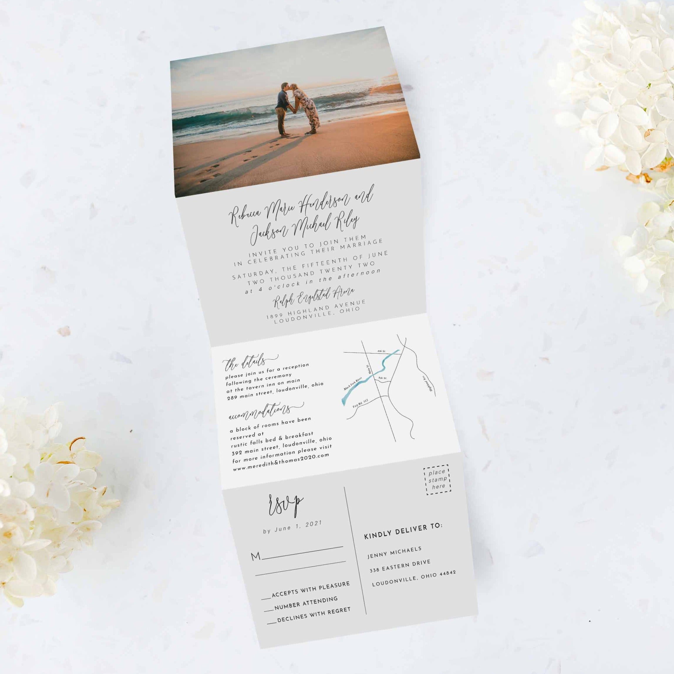 Minimal Photo Tri Fold Invitation