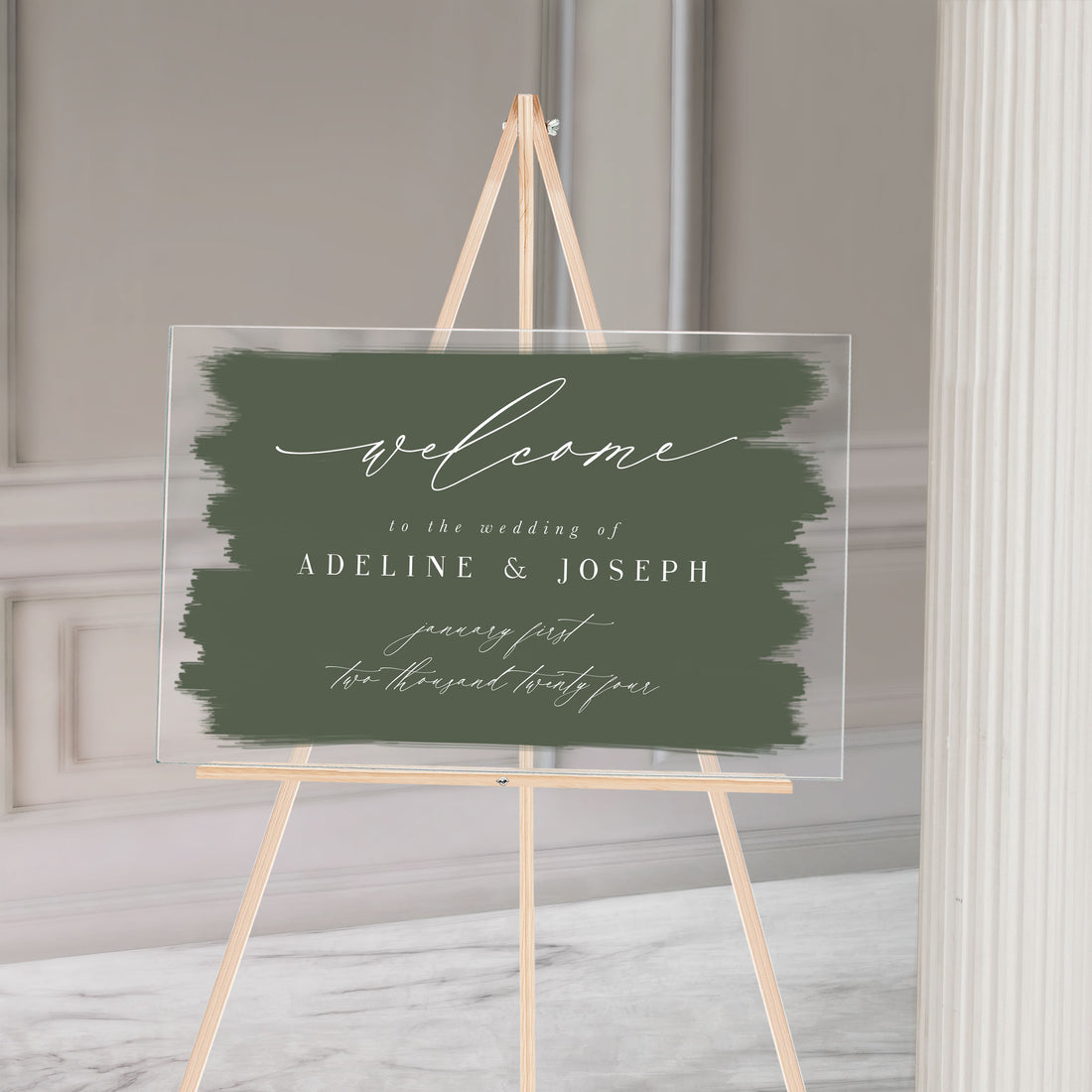 Watercolor Acrylic Wedding Sign