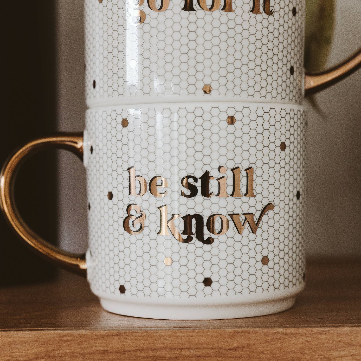 Be Still and Know Gold Tile Coffee Mug - Gifts &amp; Home Decor